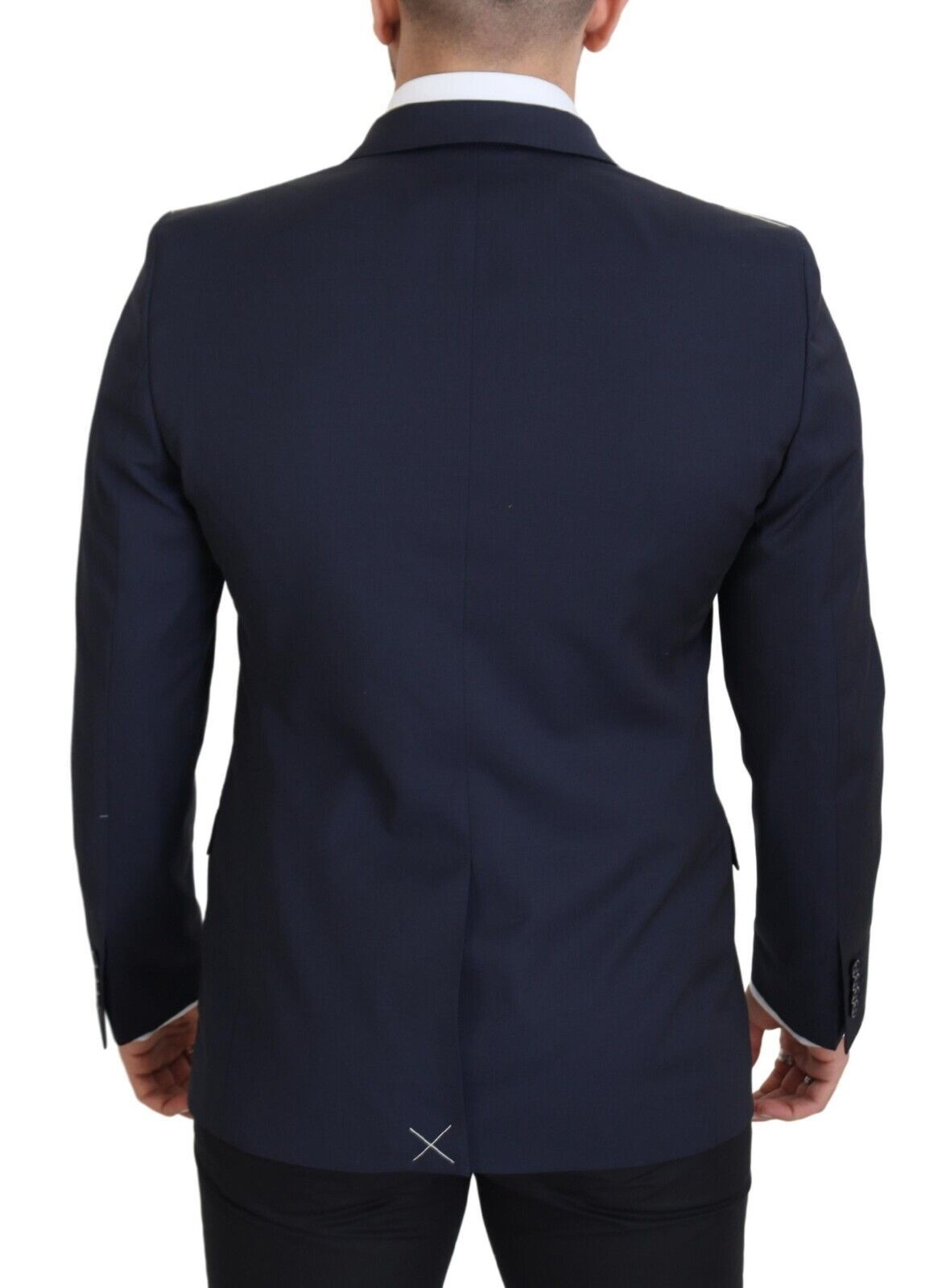 Dark Blue Wool Single Breasted MARTINI Blazer - ventzia