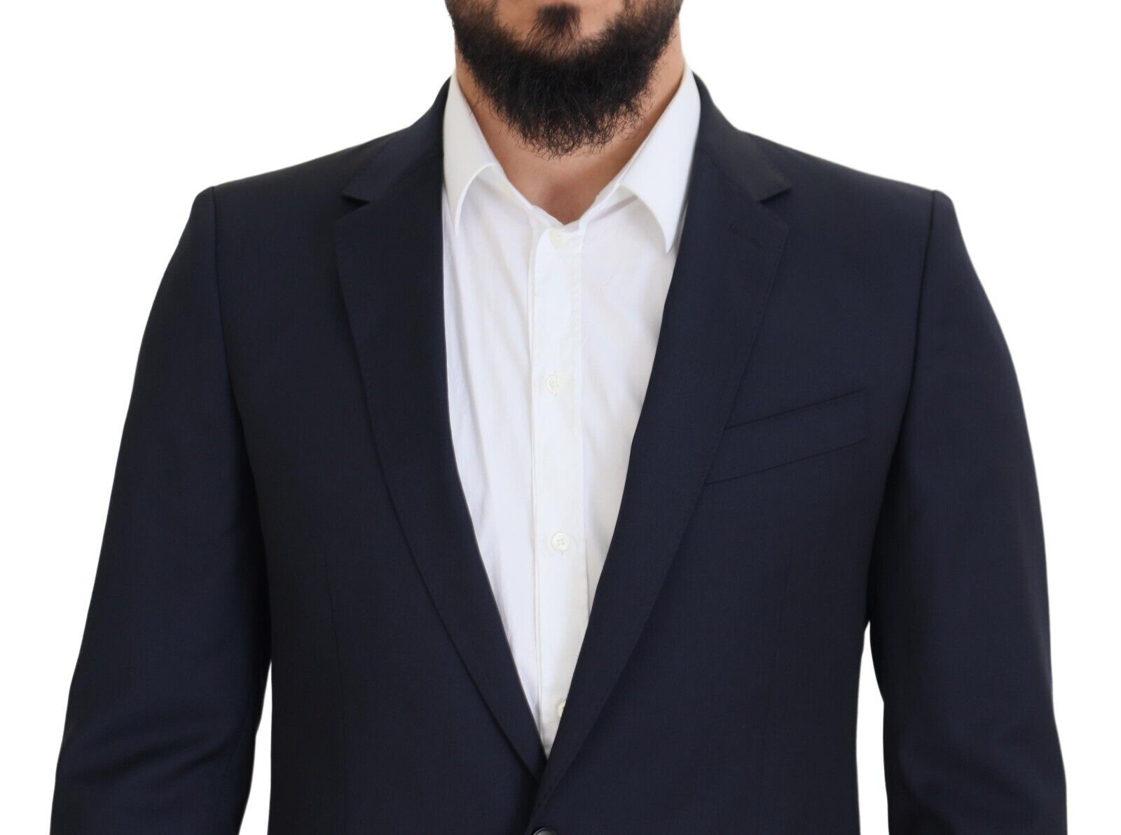 Dark Blue Wool Single Breasted MARTINI Blazer - ventzia