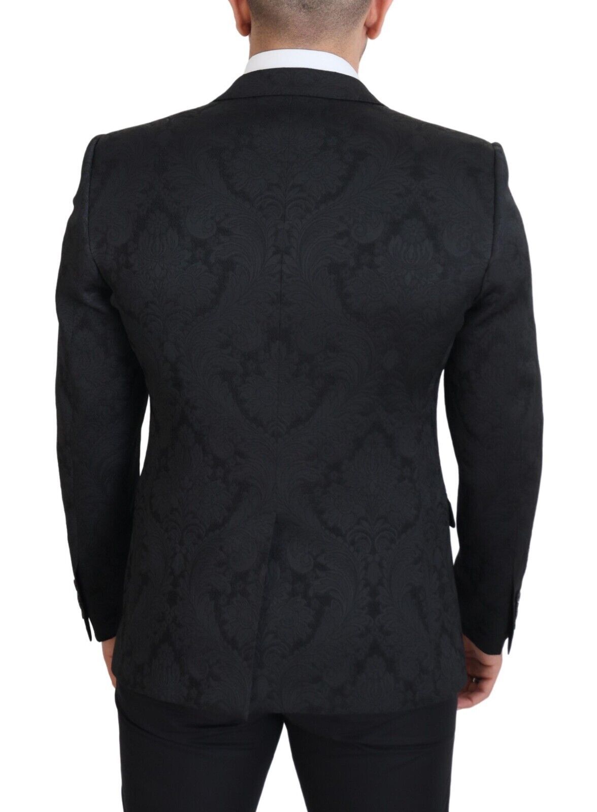 Black Floral Brocade 2 Piece MARTINI Suit - ventzia