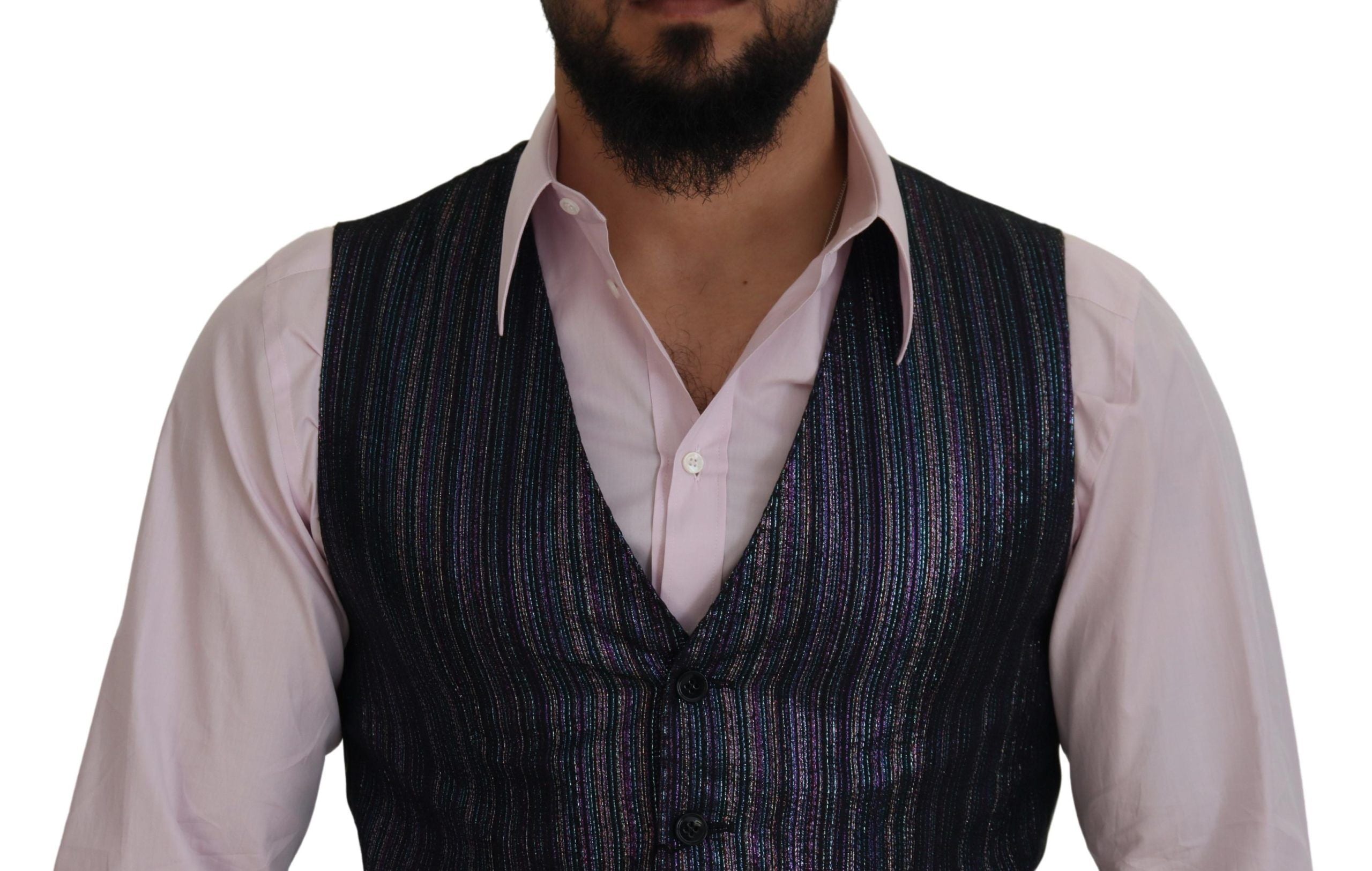Multicolor Polyester Waistcoat Dress Formal Vest - ventzia