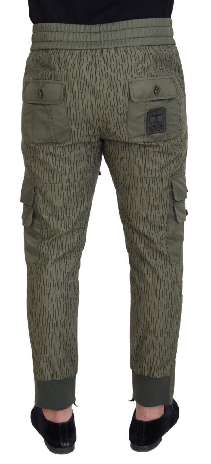 Green Striped Cargo Zipper Leg Men Trouser Pants - ventzia