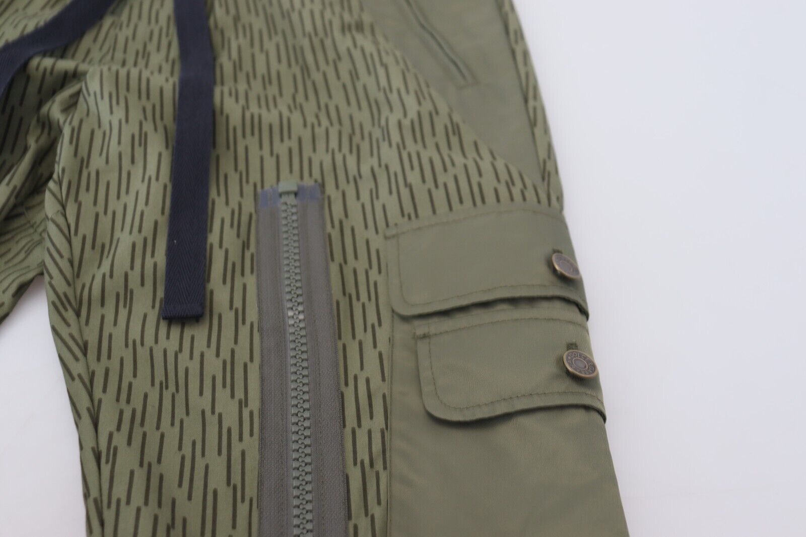 Green Striped Cargo Zipper Leg Men Trouser Pants - ventzia