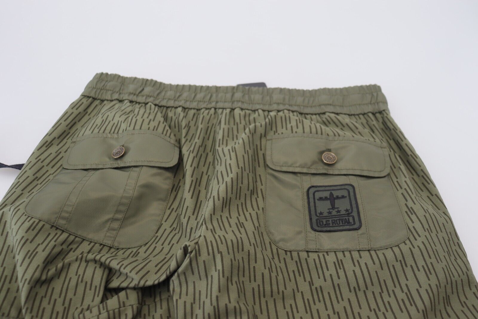 Green Striped Cargo Zipper Leg Men Trouser Pants - ventzia