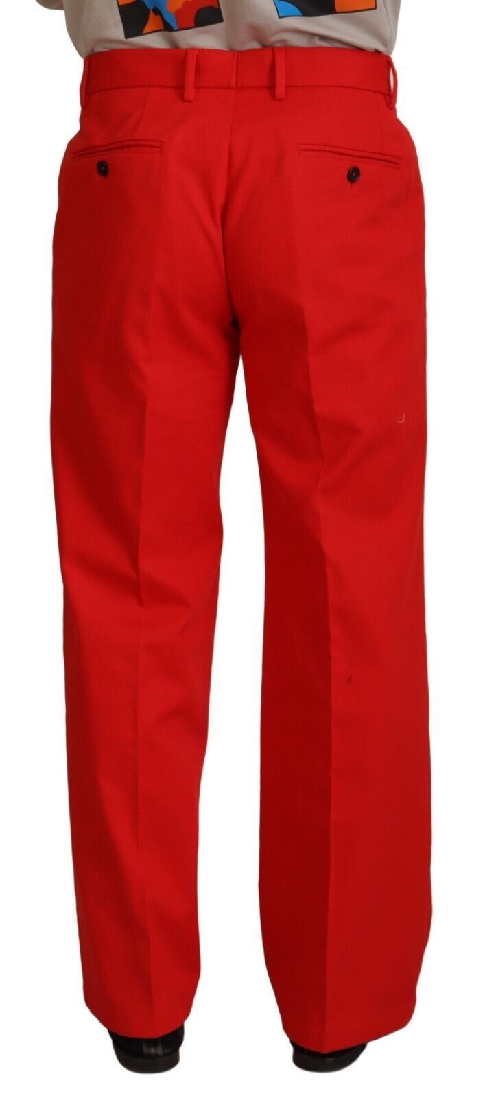 Red Straight Fit Men Trousers Cotton Pants - ventzia