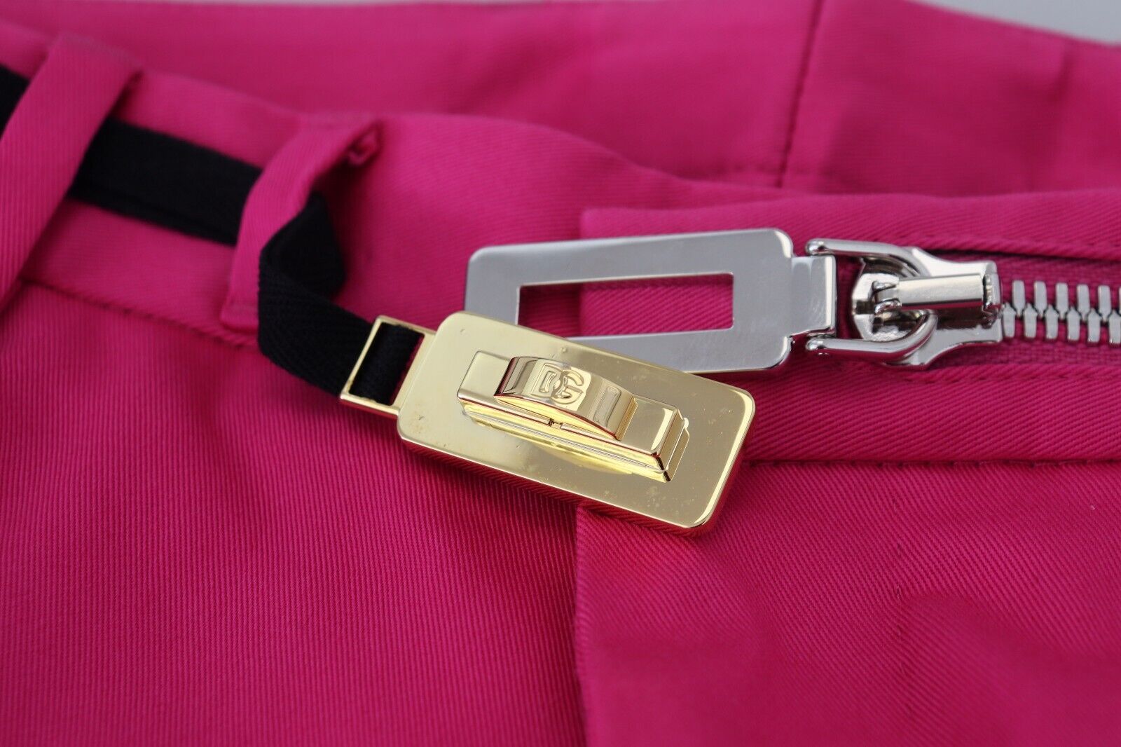 Pink Zipper Buckle Waist Trousers Pants - ventzia