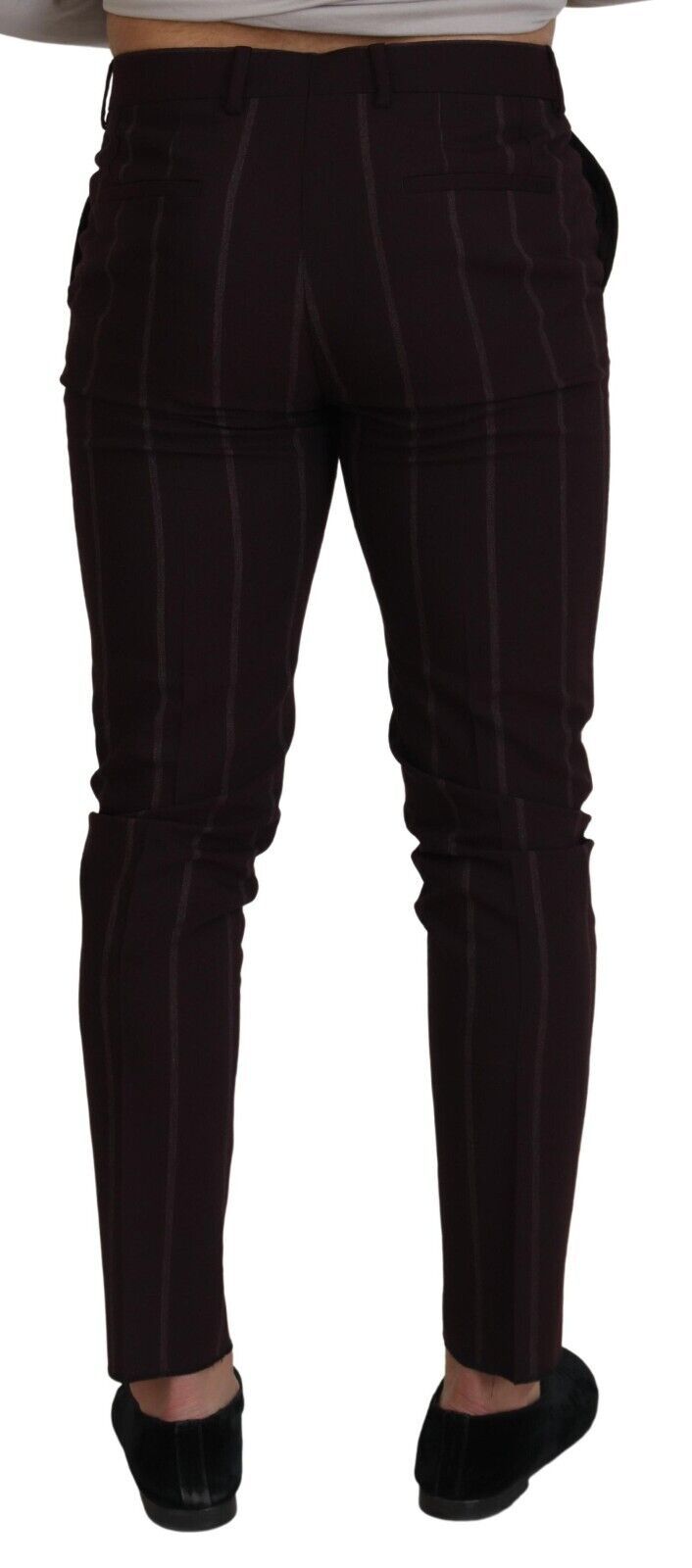 Brown Striped Men Trousers Cotton Pants - ventzia