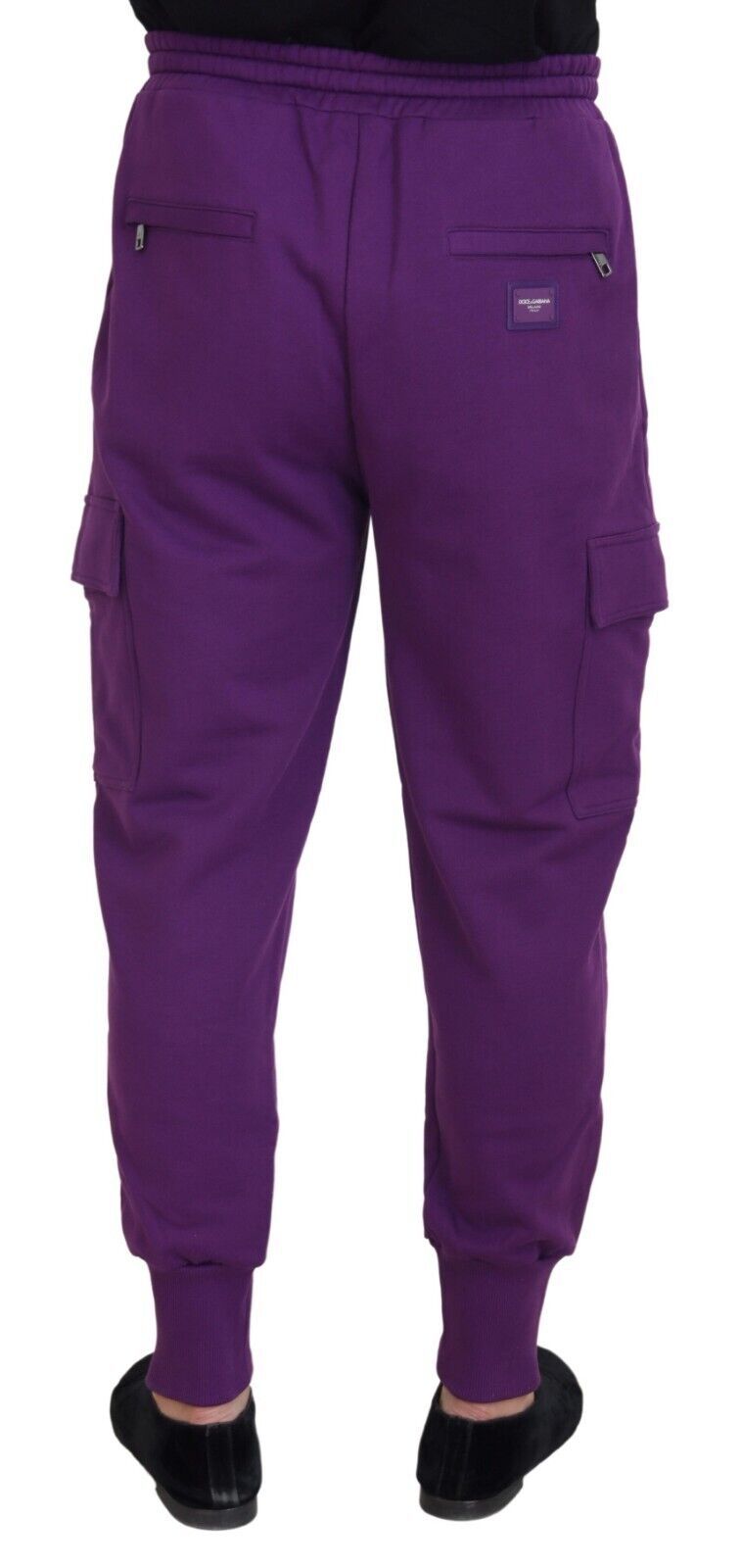 Purple Cotton Cargo Sweatpants Jogging Pants - ventzia