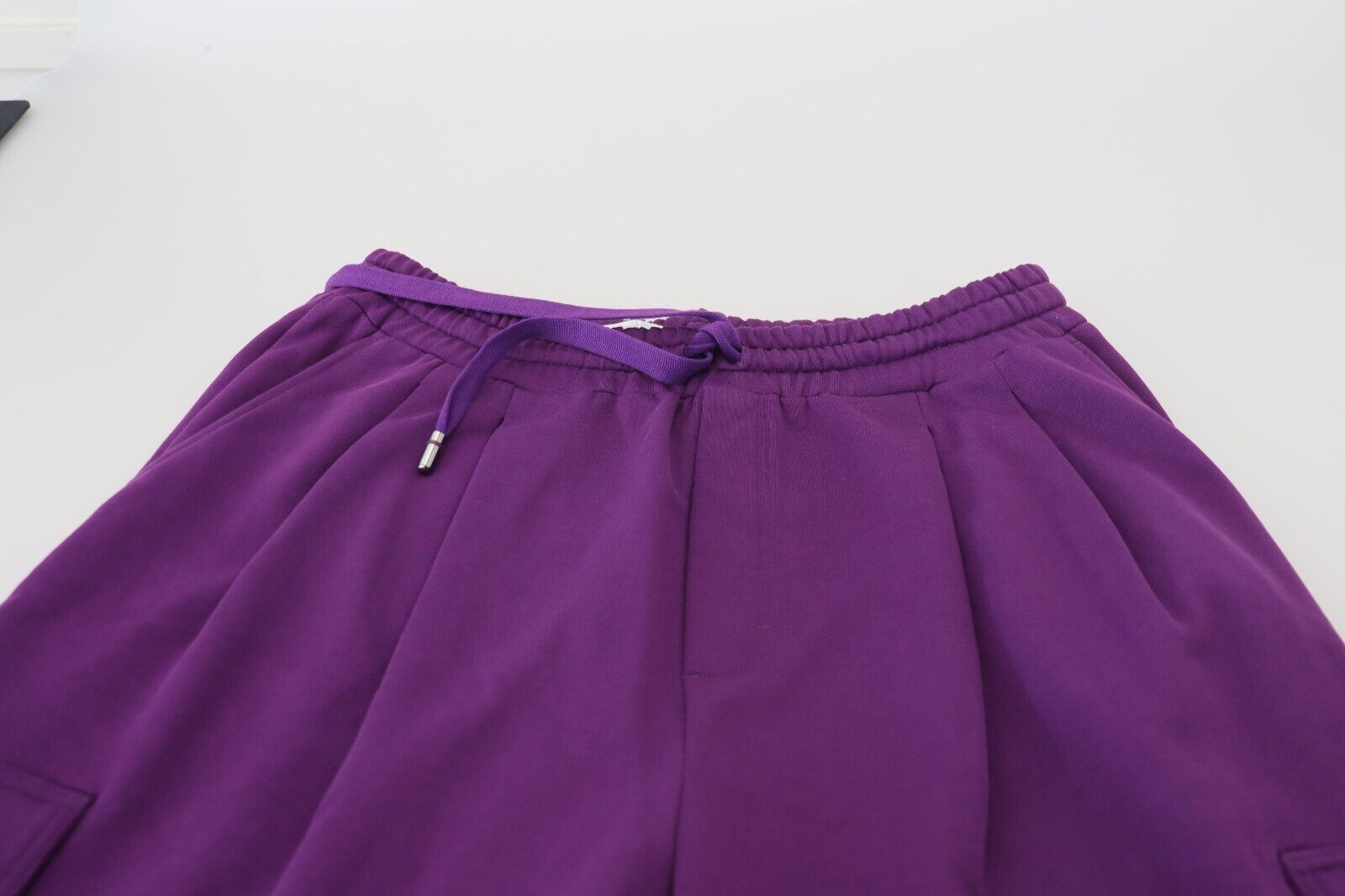 Purple Cotton Cargo Sweatpants Jogging Pants - ventzia