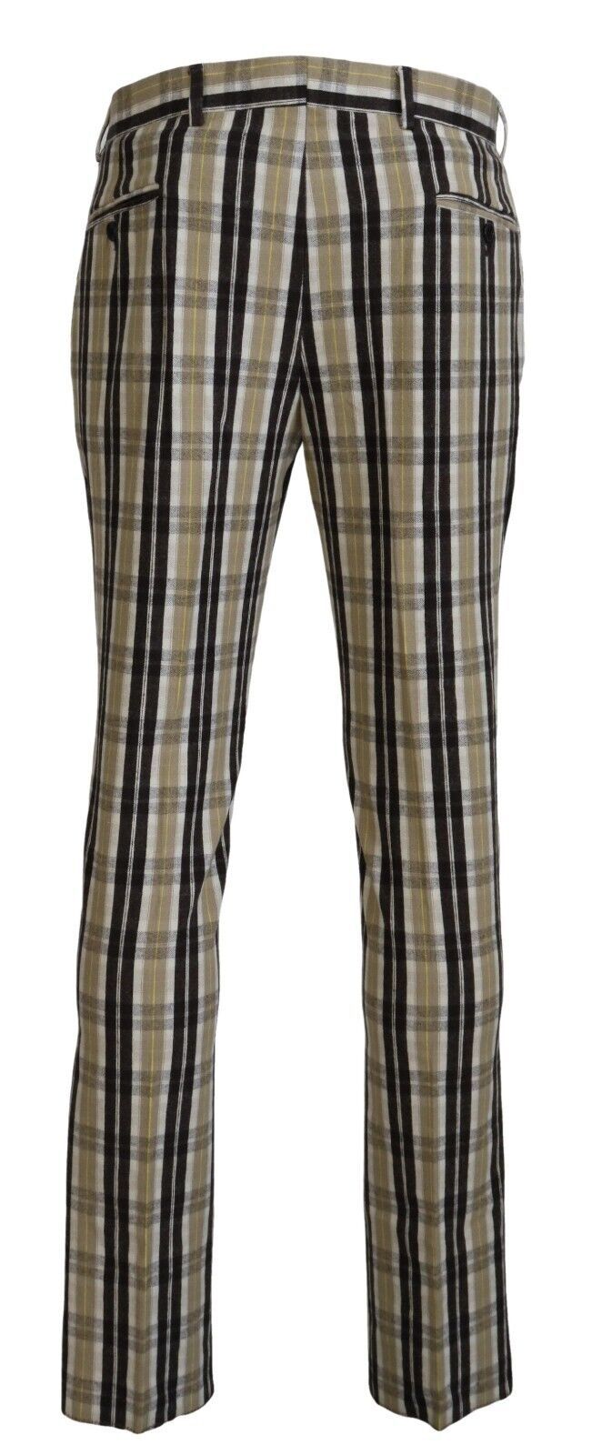 Multicolor Checkered Cotton Straight Fit Men Pants - ventzia