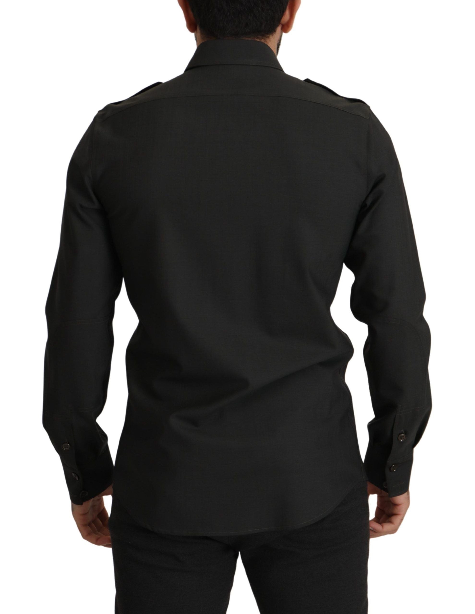 Dark Green Cotton Slim Fit Casual Men Shirt - ventzia