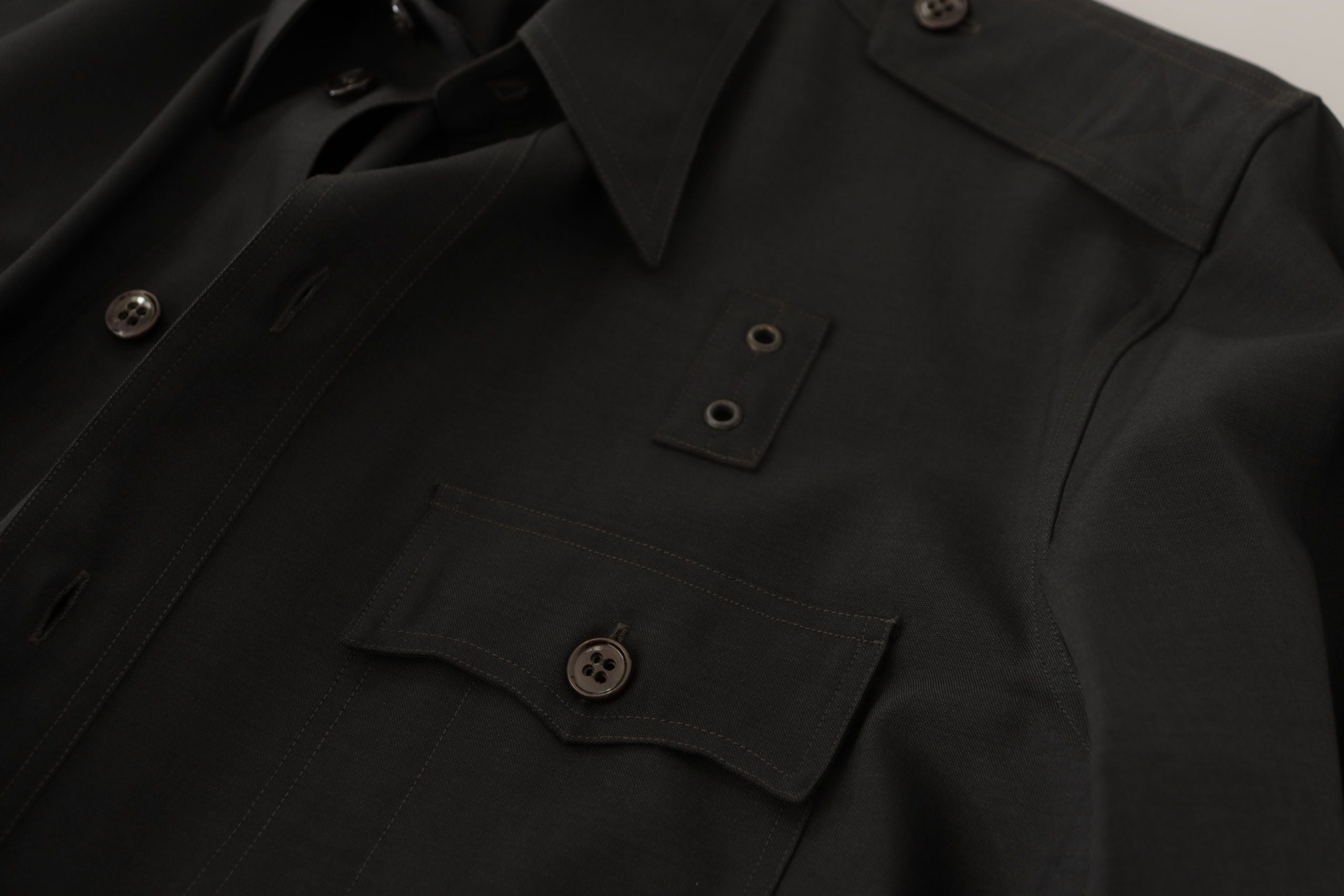 Dark Green Cotton Slim Fit Casual Men Shirt - ventzia