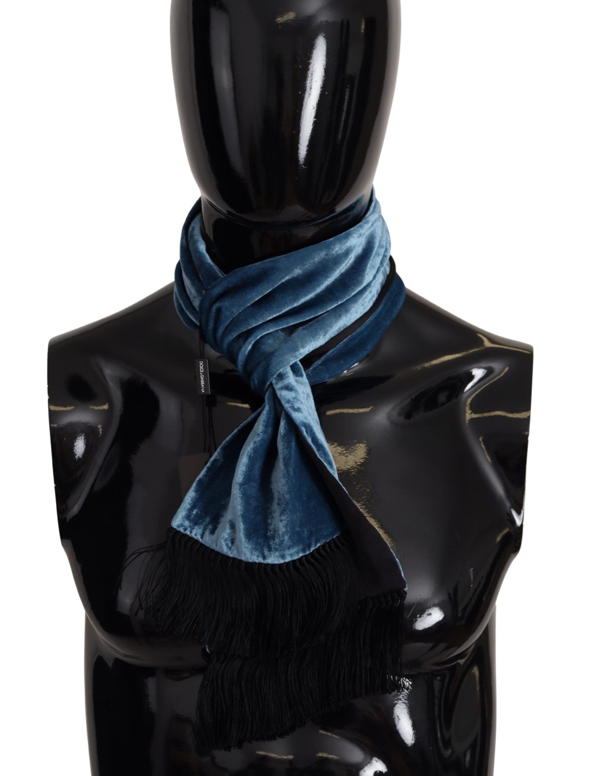 Blue Velvet Solid Neck Warmer Men's Shawl Scarf - ventzia
