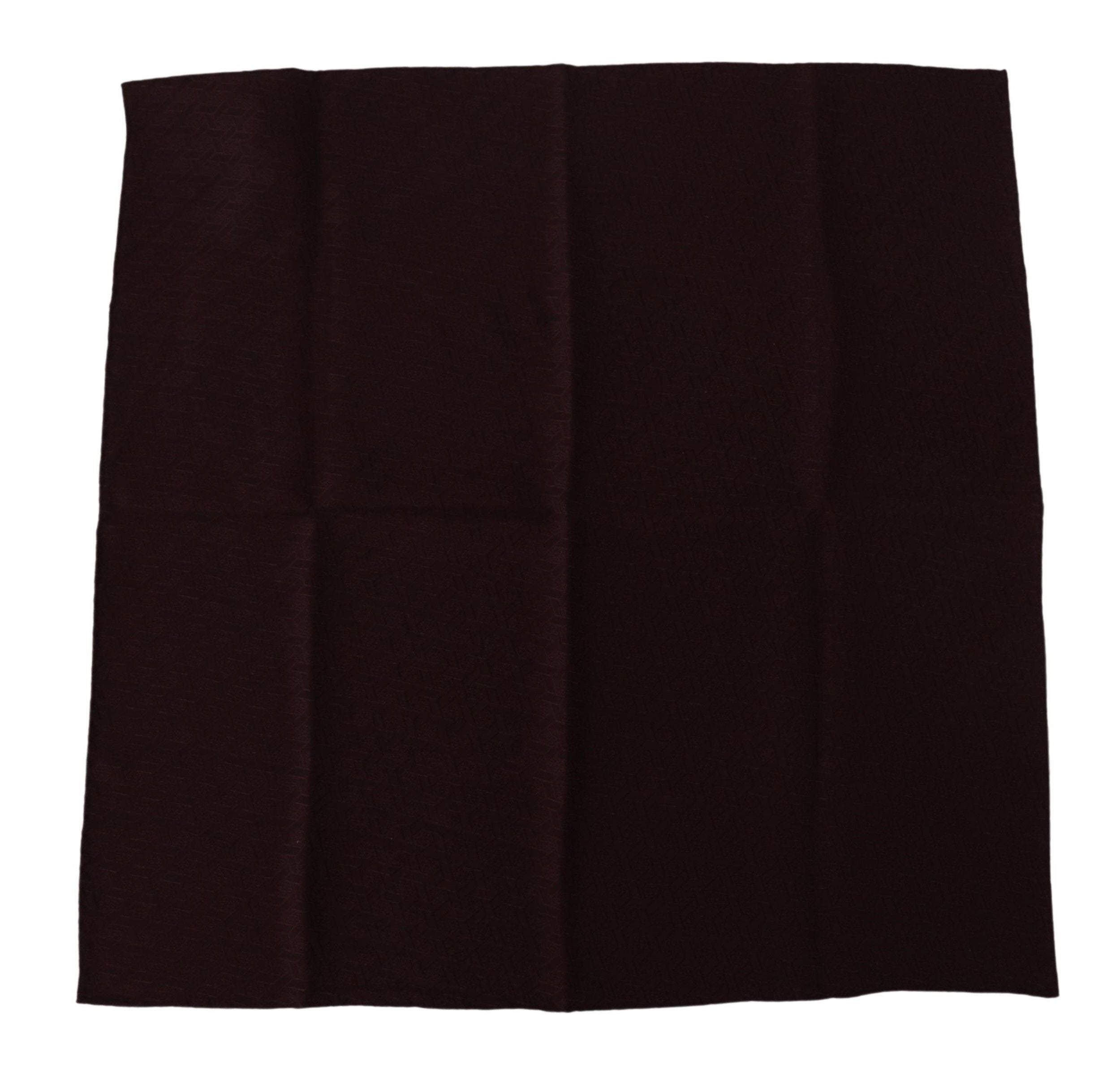 Brown Silk Blend Square Wrap Handkerchief Scarf - ventzia