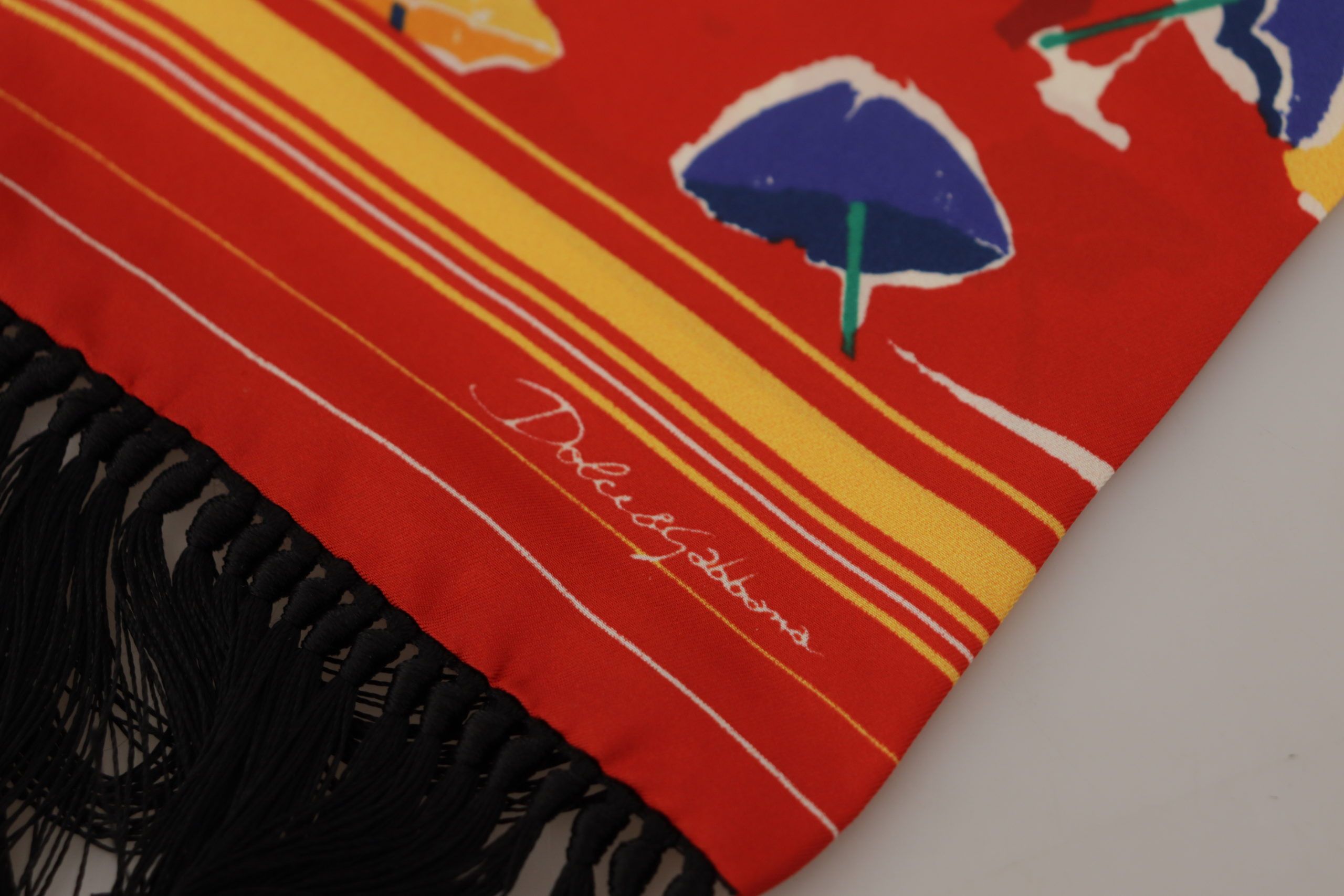 Multicolor DG Umbrellas Print Shawl Fringe Scarf - ventzia