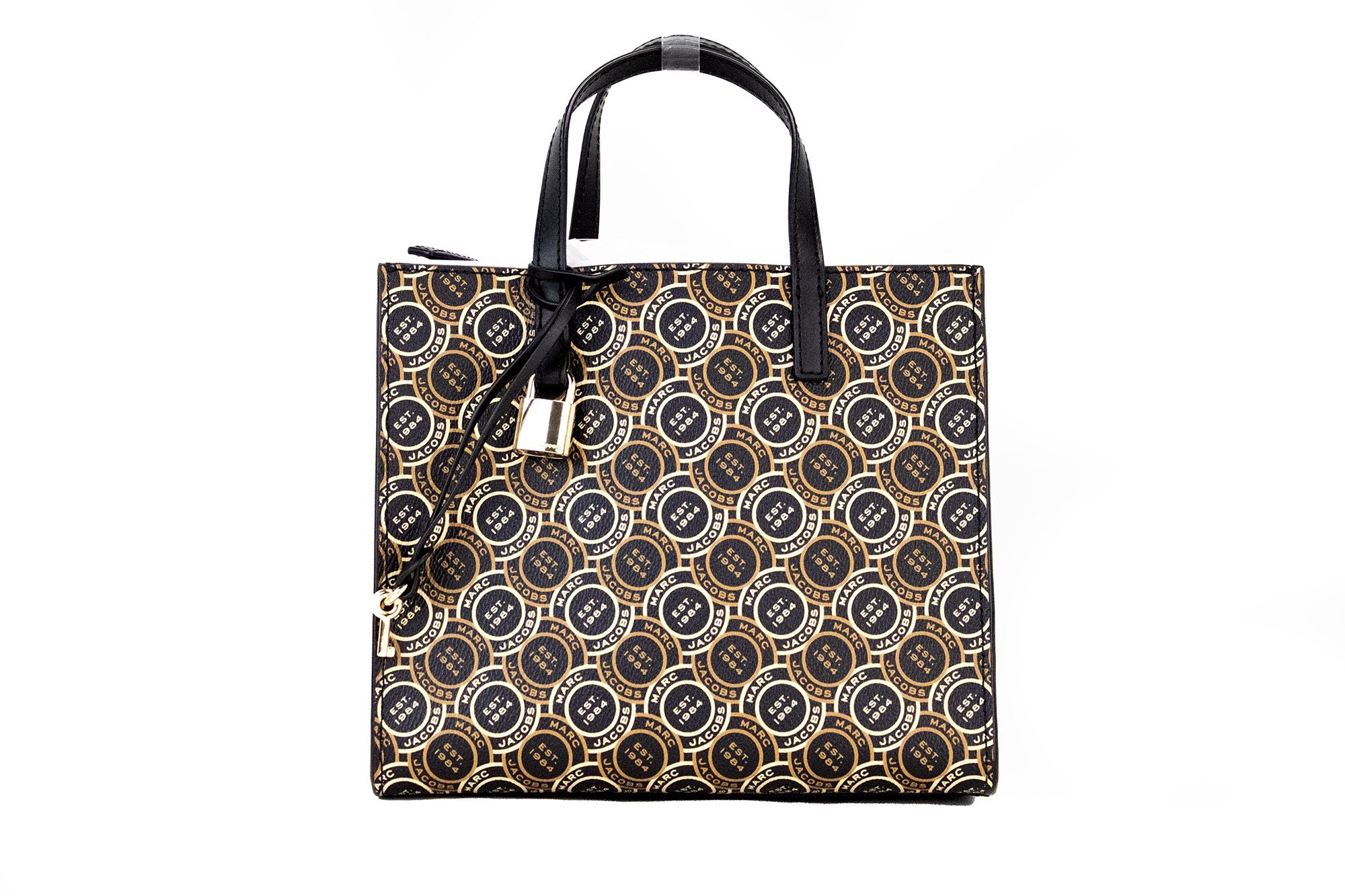Mini Grind Signet Printed Leather Crossbody Tote Handbag Purse - ventzia