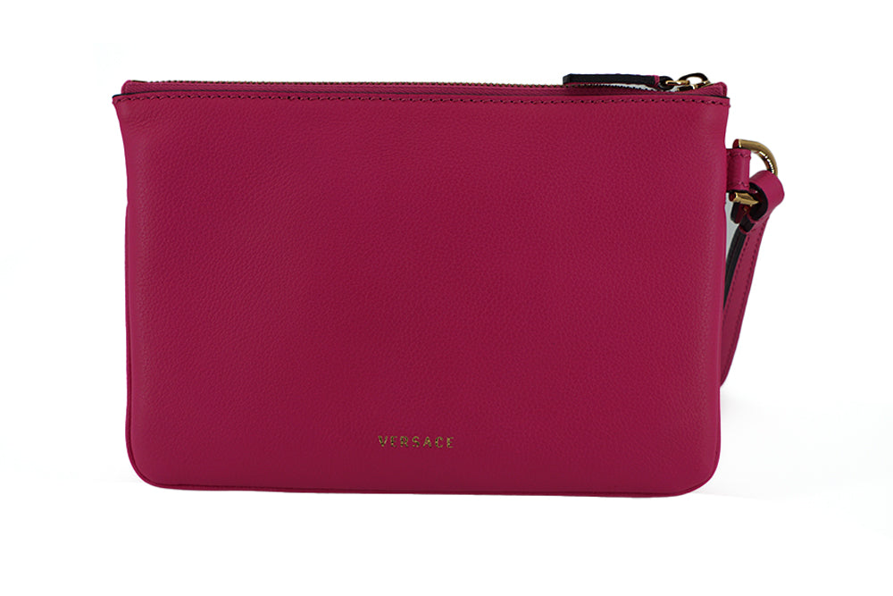 Elegant Pink Leather Pouch Clutch - ventzia