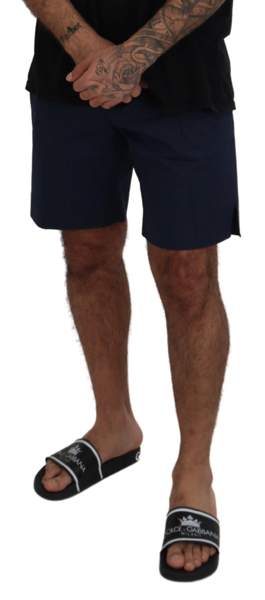 Blue Chinos Cotton Stretch Casual Shorts - ventzia