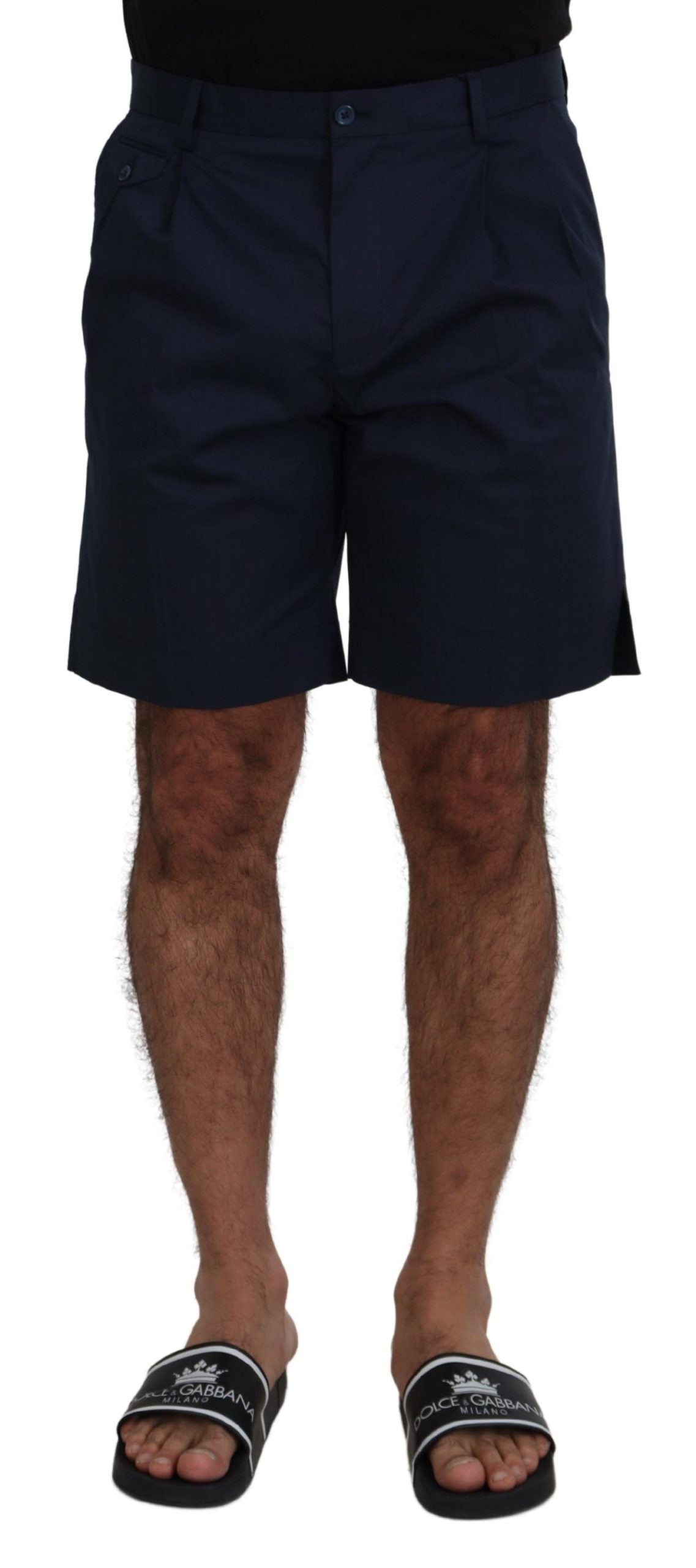 Blue Chinos Cotton Stretch Casual Shorts - ventzia