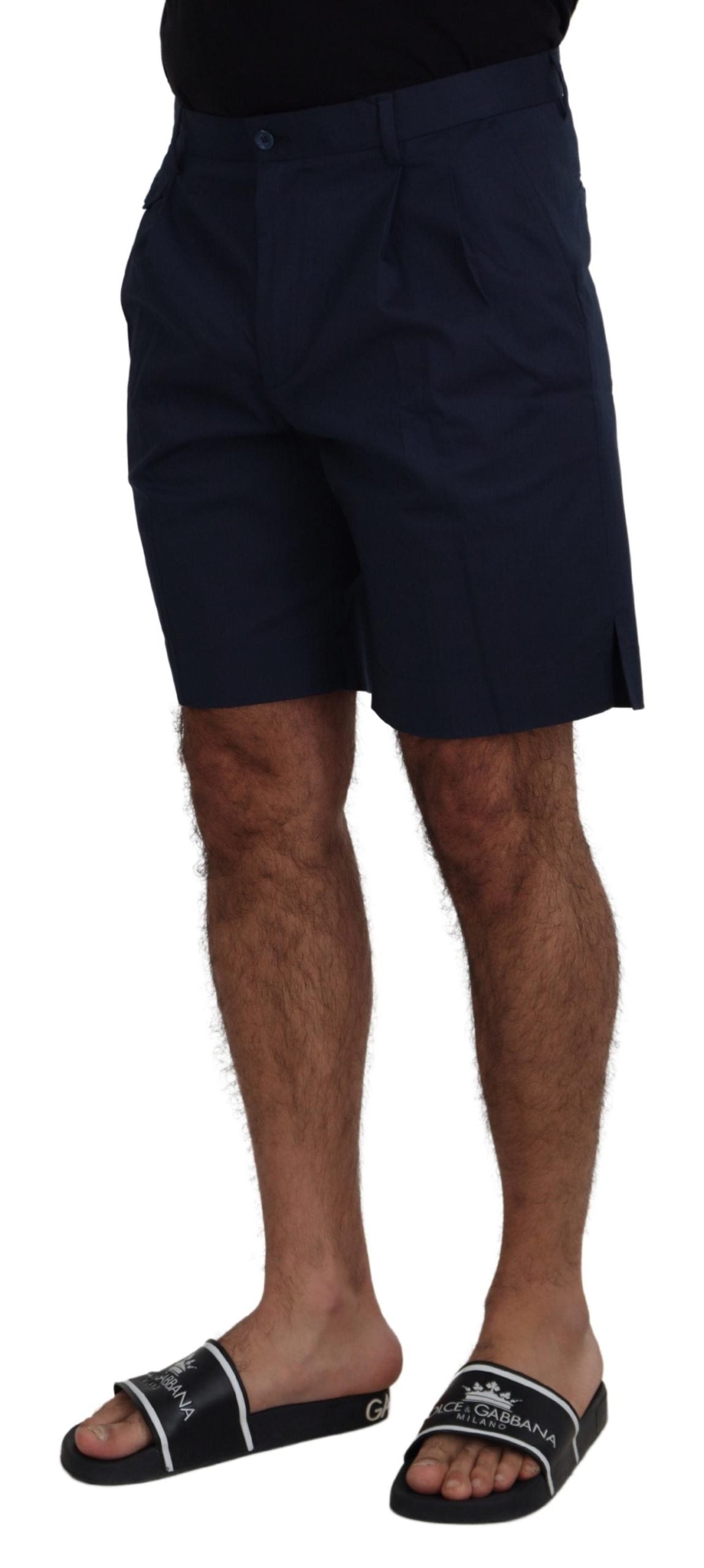 Blue Chinos Cotton Stretch Casual Shorts - ventzia