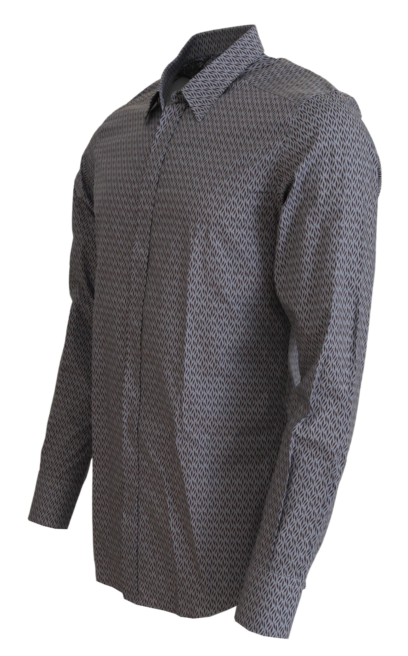 Gray Brown GOLD Slim Fit Dress Formal Shirt - ventzia