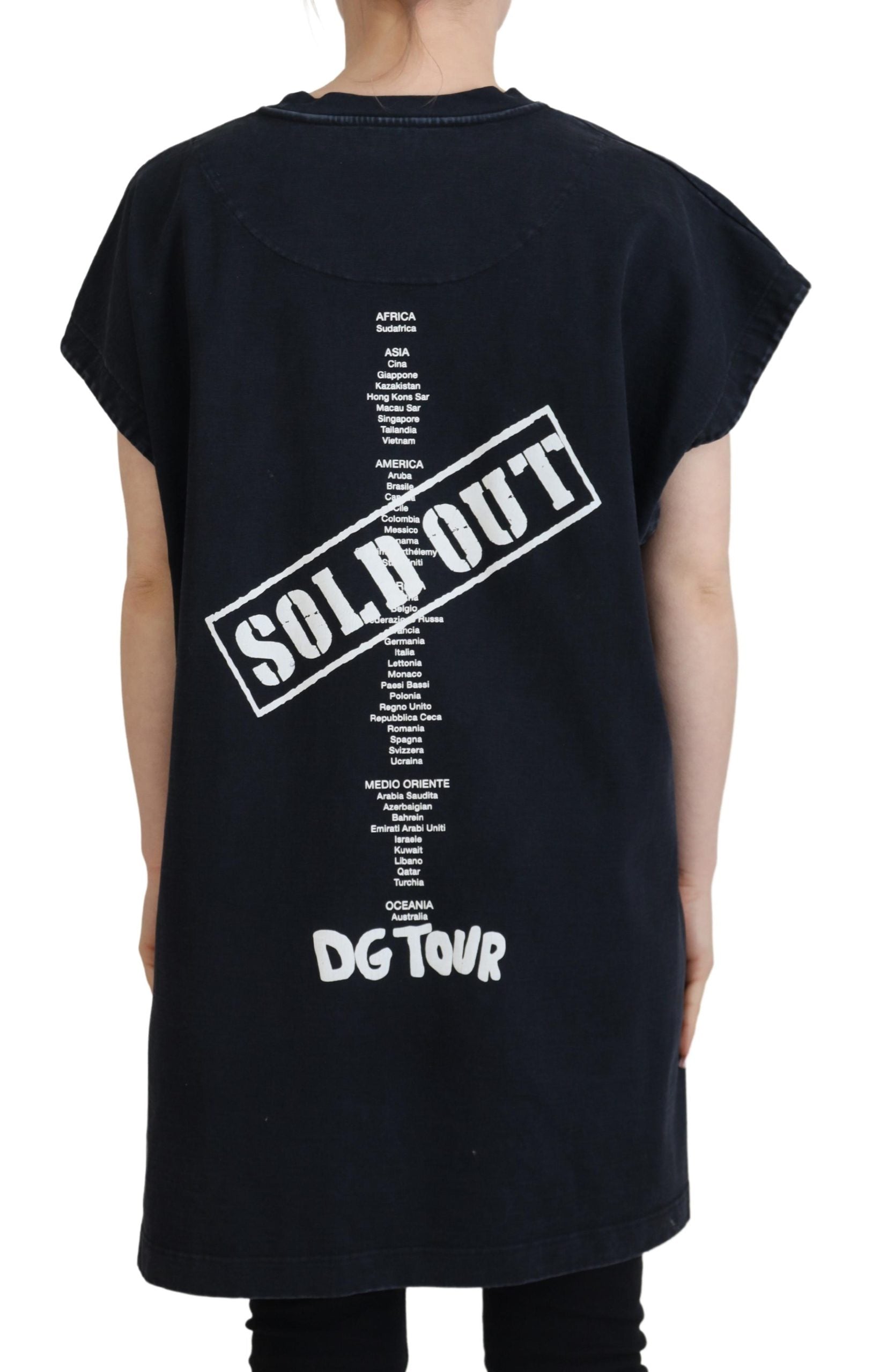 Black D&G Fashion Round Neck Cotton T-shirt - ventzia
