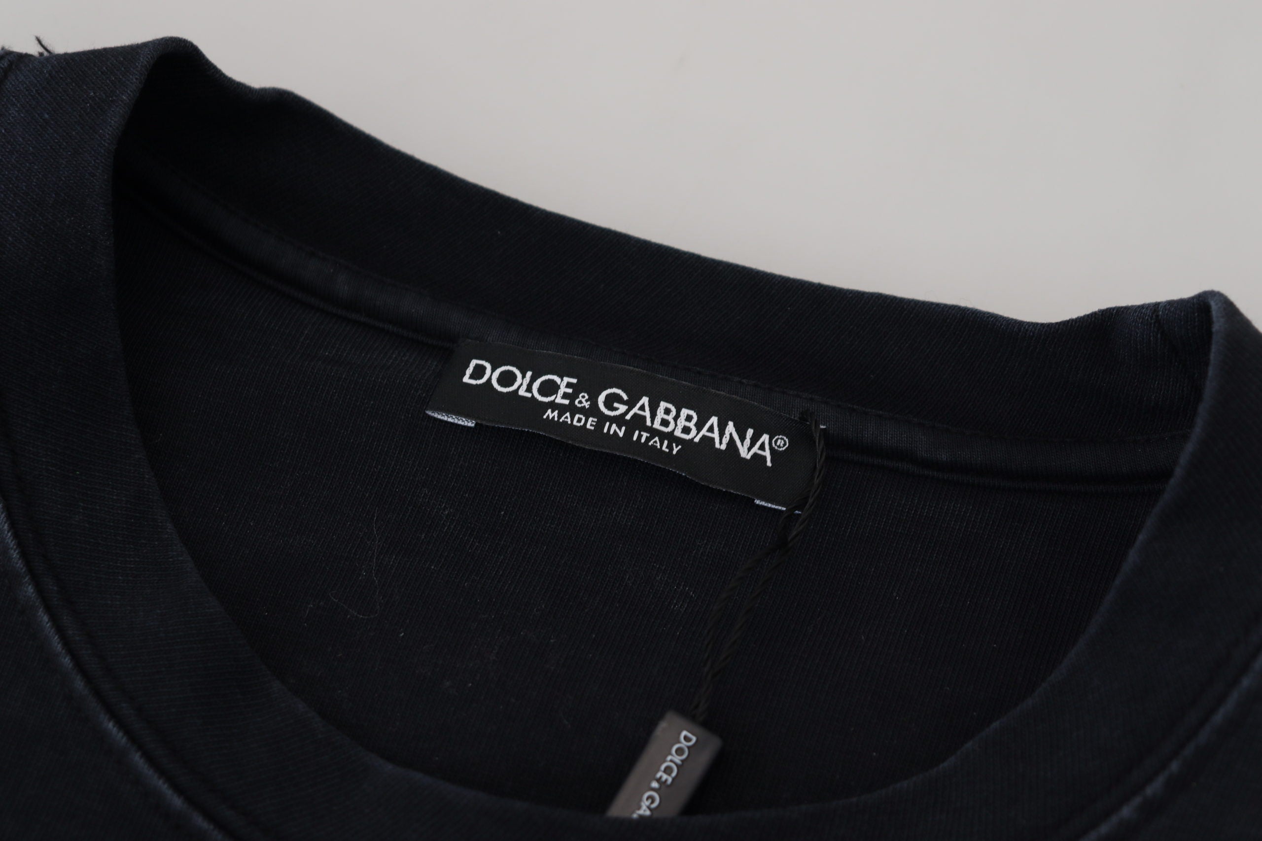Black D&G Fashion Round Neck Cotton T-shirt - ventzia