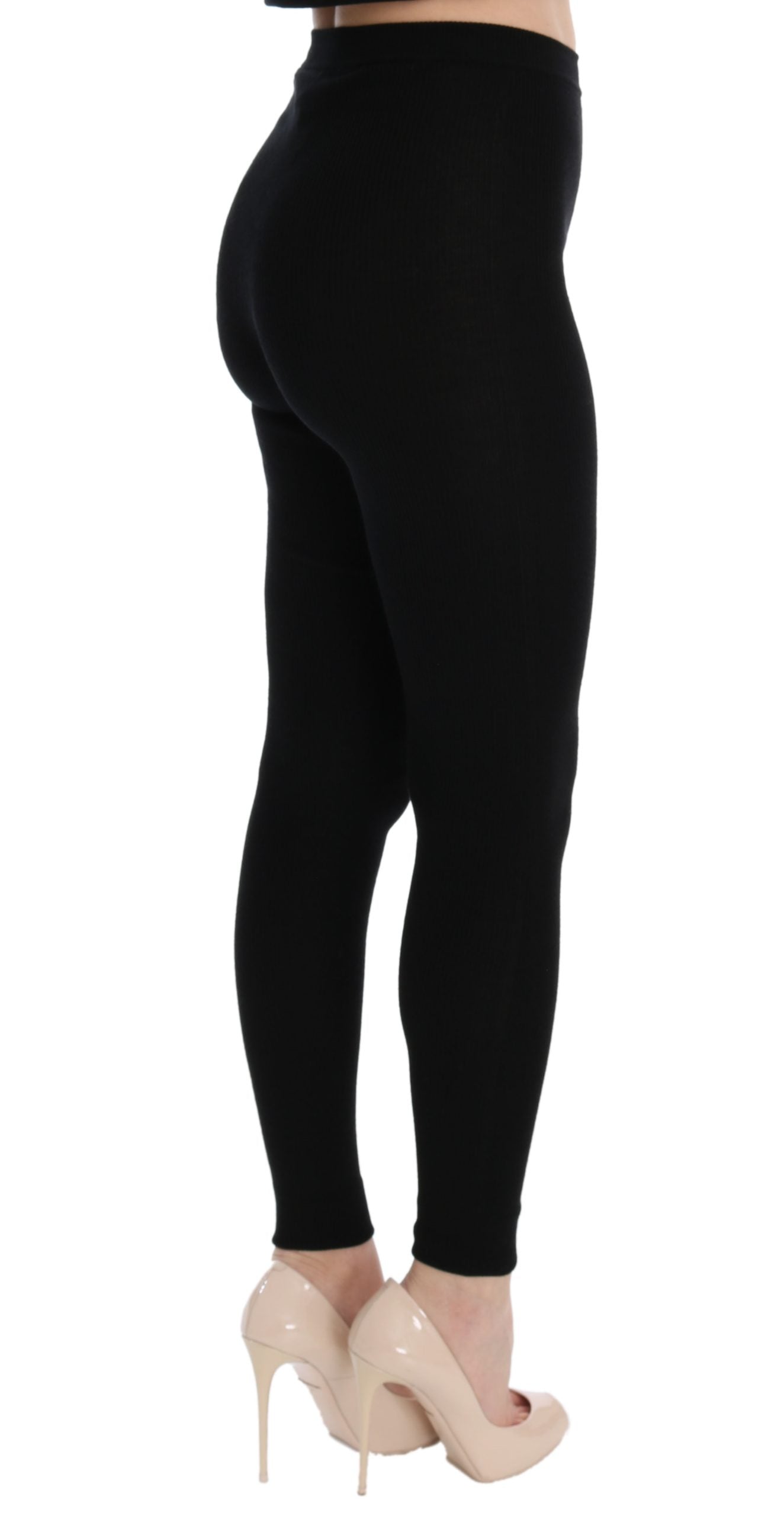 Black Slim Fit Women Cashmere Pants - ventzia