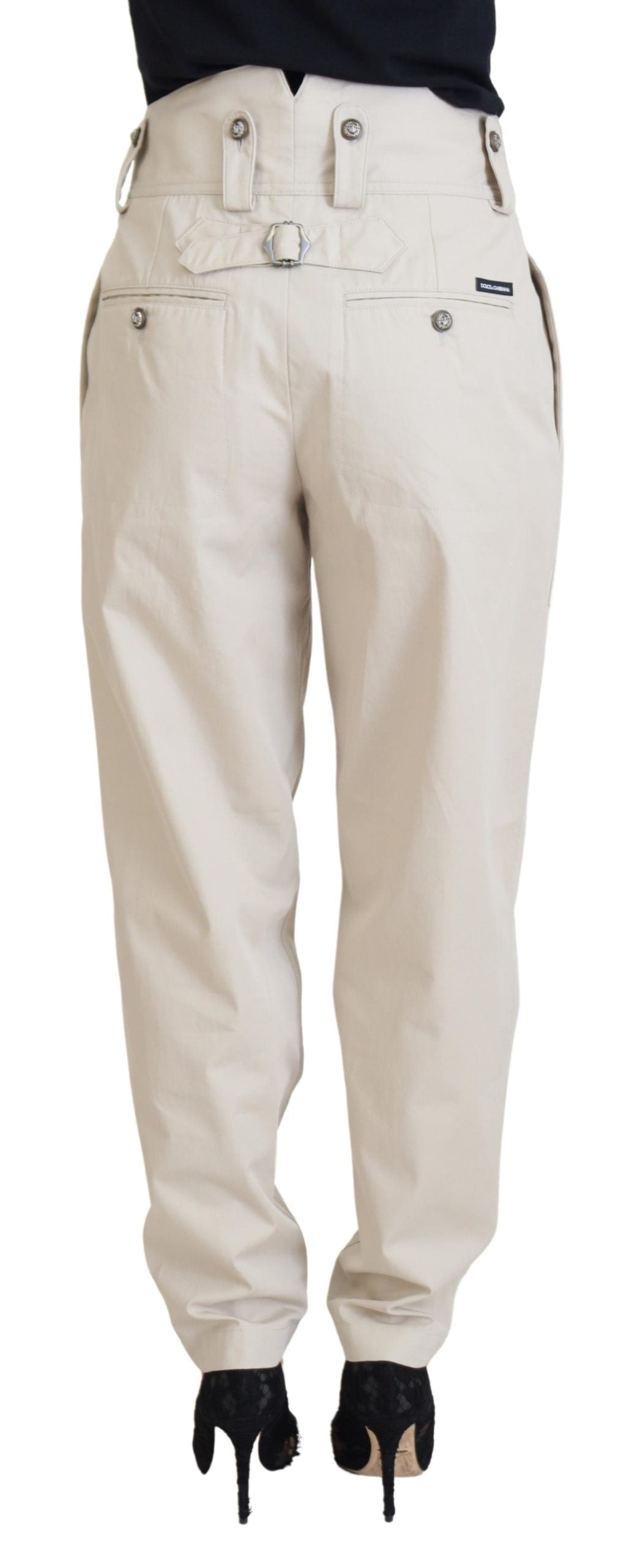 Beige High Waist Women Pants - ventzia