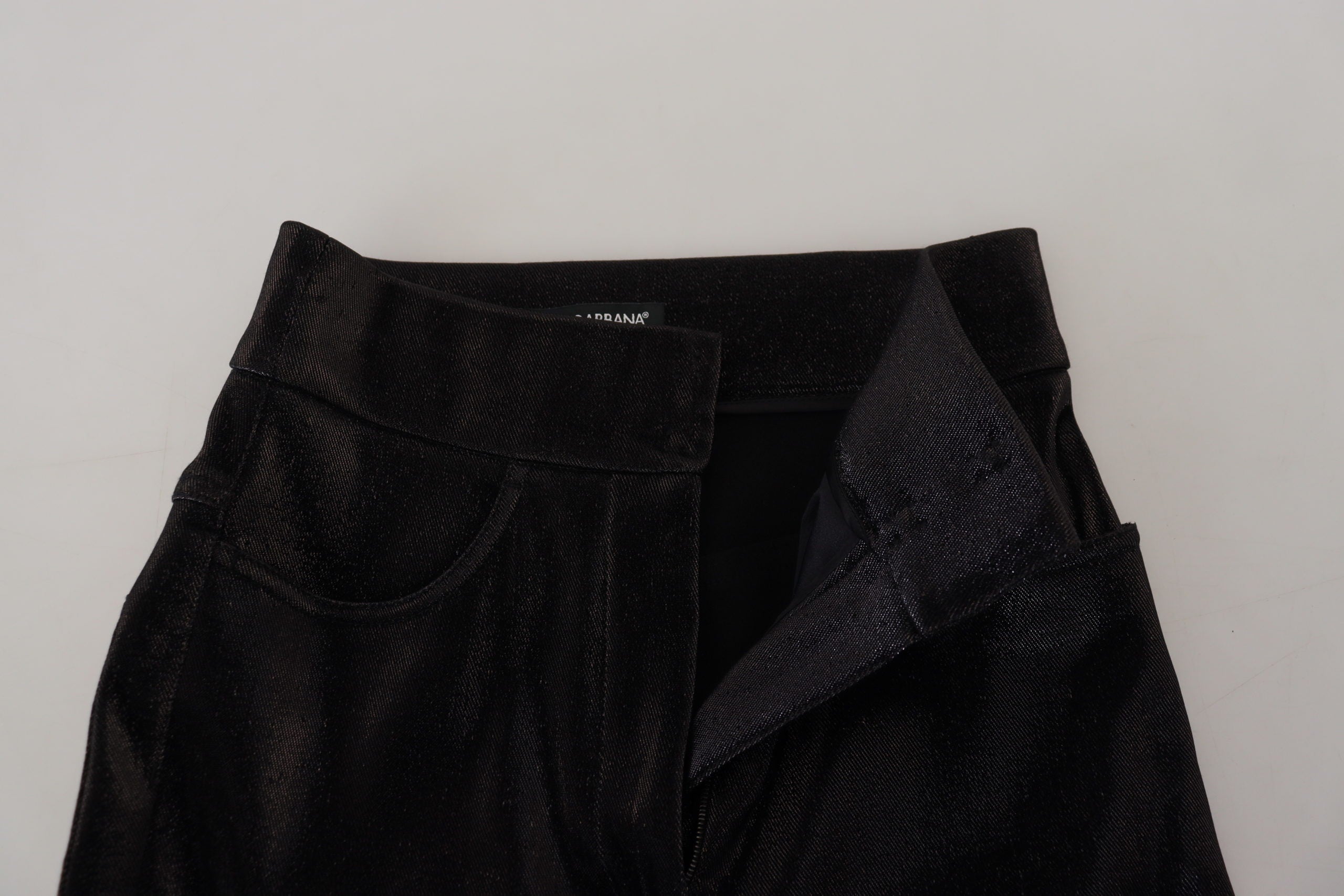 Black Washed Cotton Skinny Denim Jeans - ventzia
