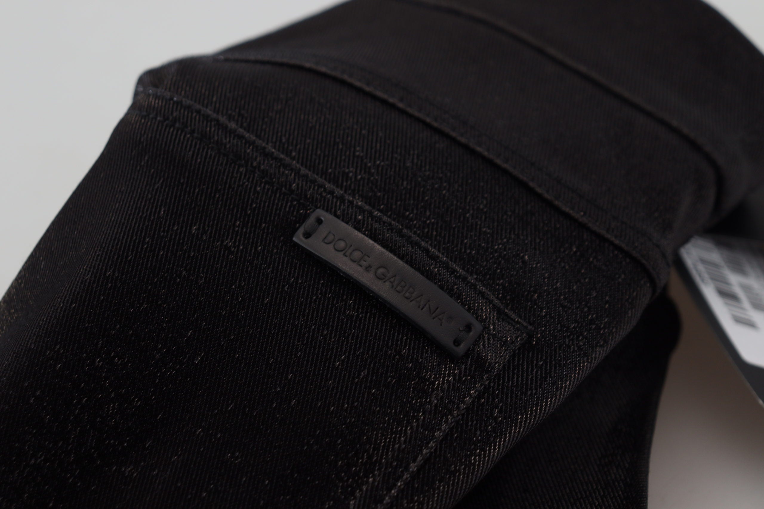 Black Washed Cotton Skinny Denim Jeans - ventzia