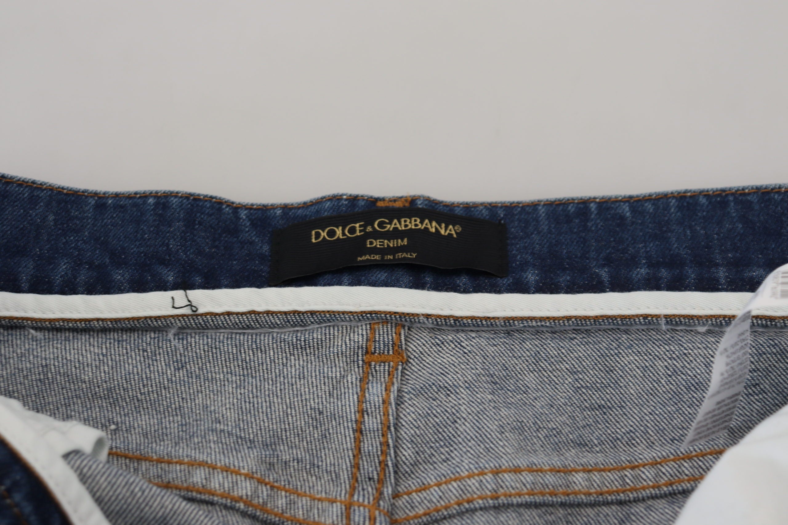 Blue Cotton High Waist Skinny Denim Jeans - ventzia