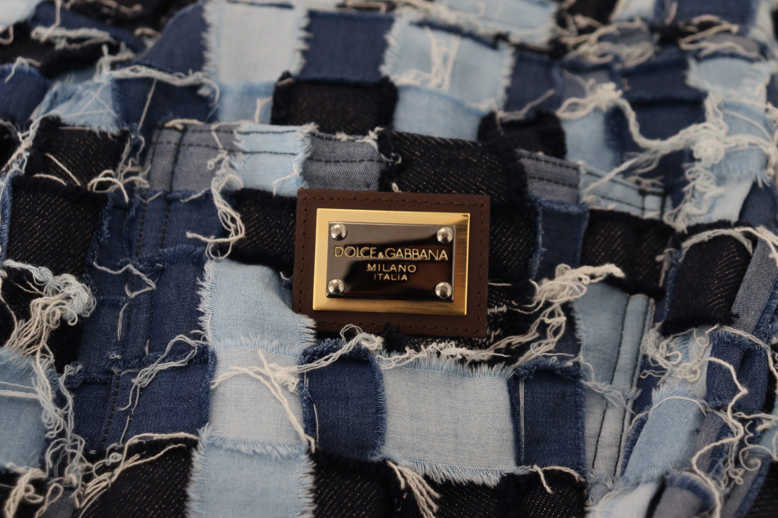 Multicolor Patchwork Cotton Denim Jeans - ventzia