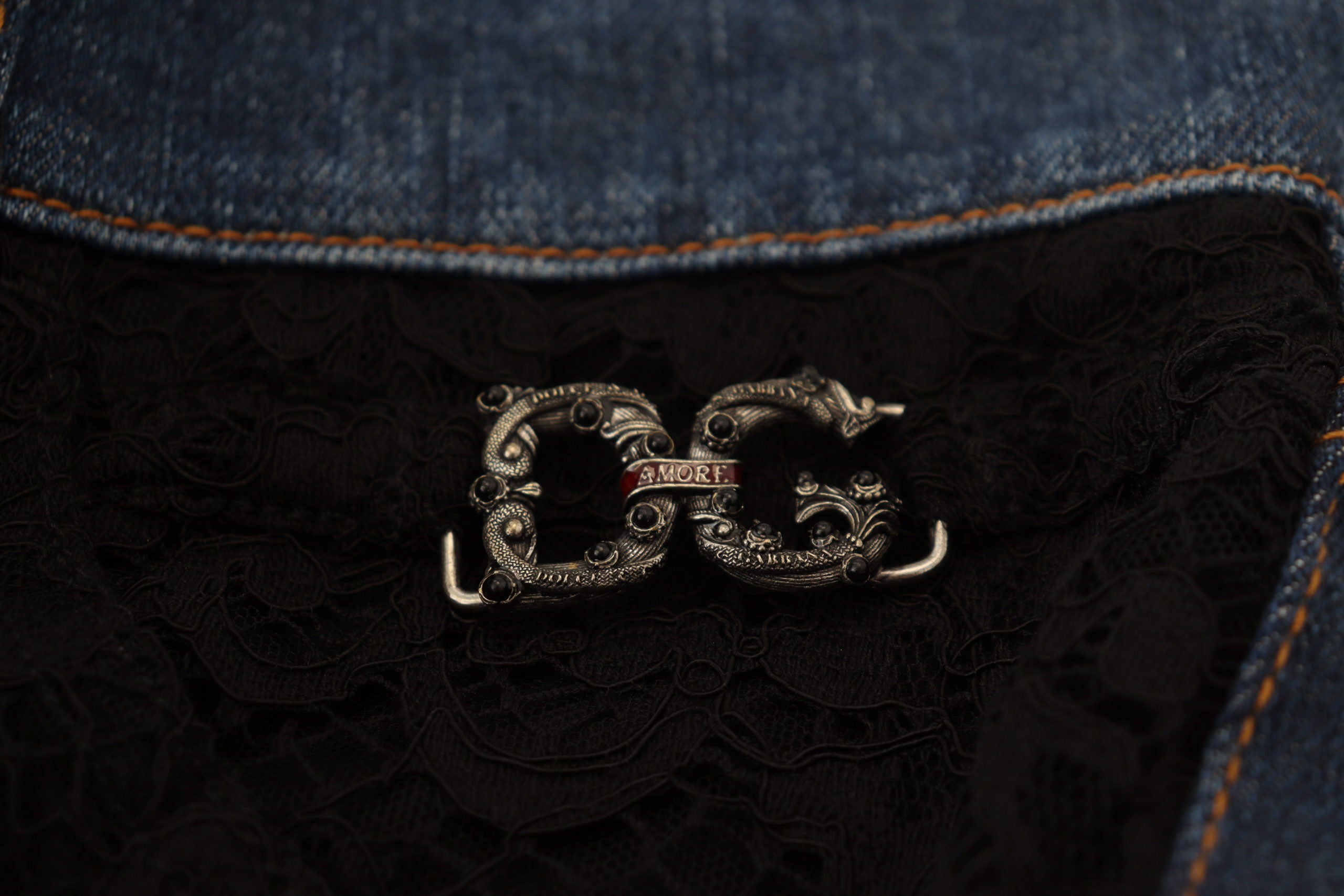 Black Floral Lace Front Skinny Denim Jeans - ventzia