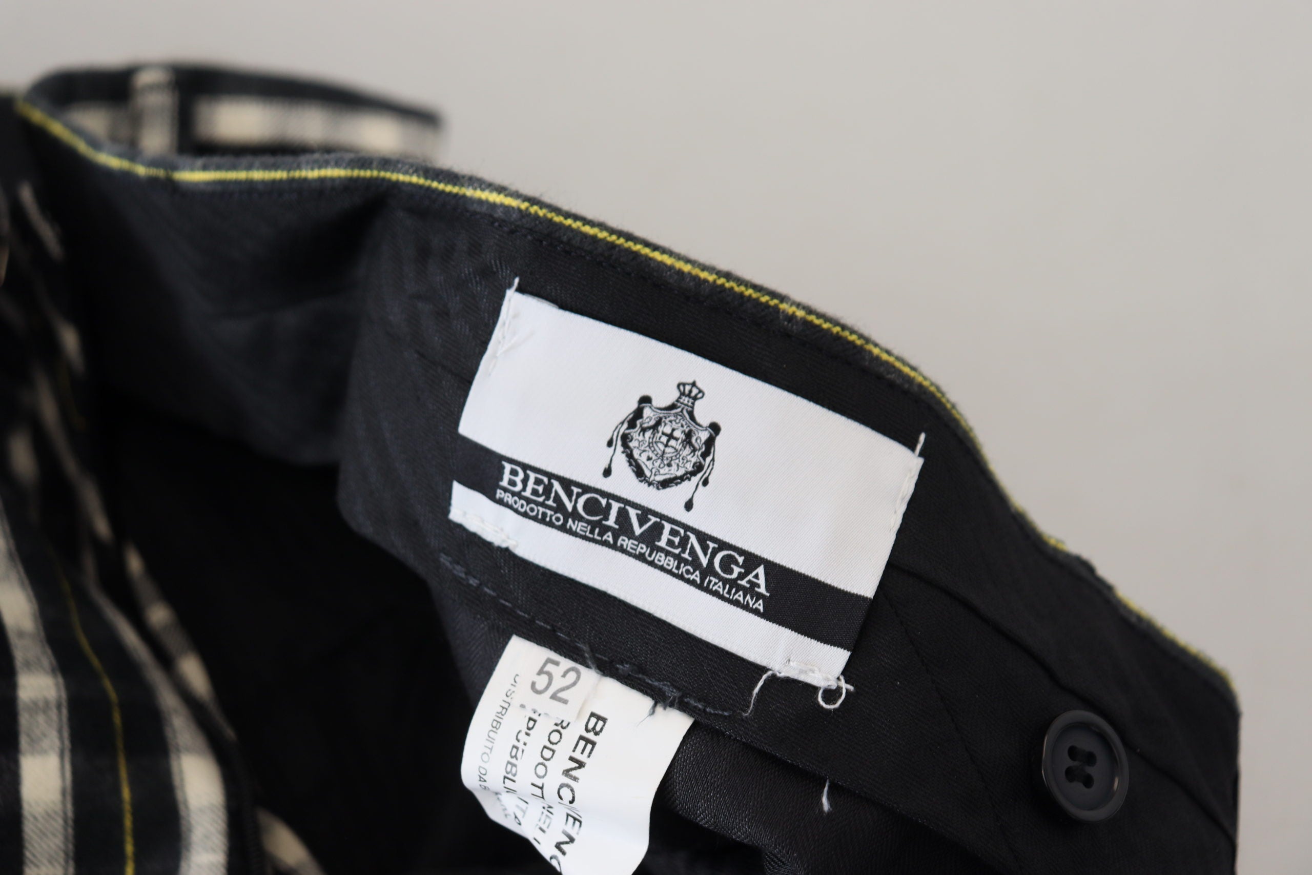 Black Checkered Cotton Casual Pants - ventzia