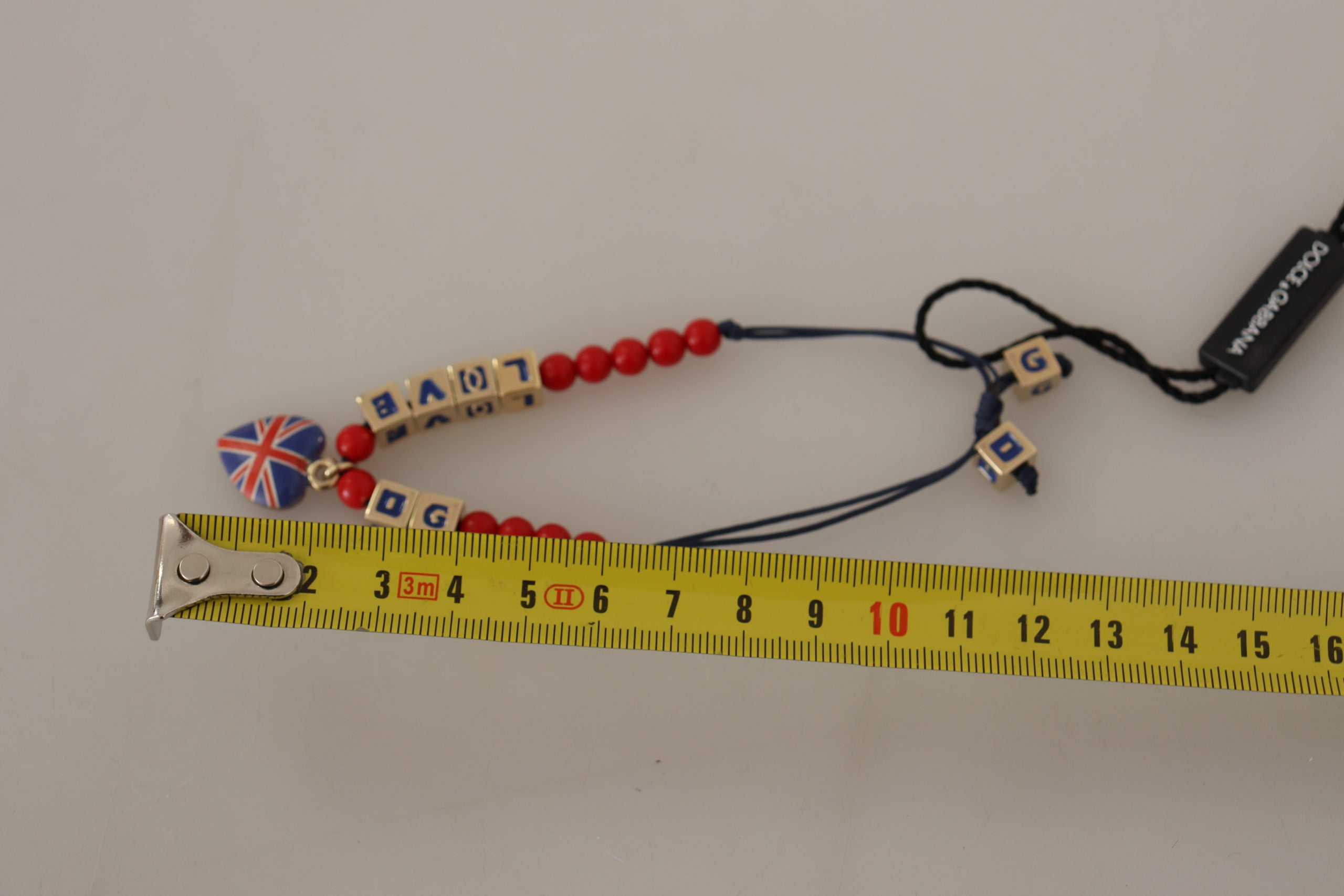 Red Blue Beaded DG LOVES LONDON Flag Branded Bracelet - ventzia