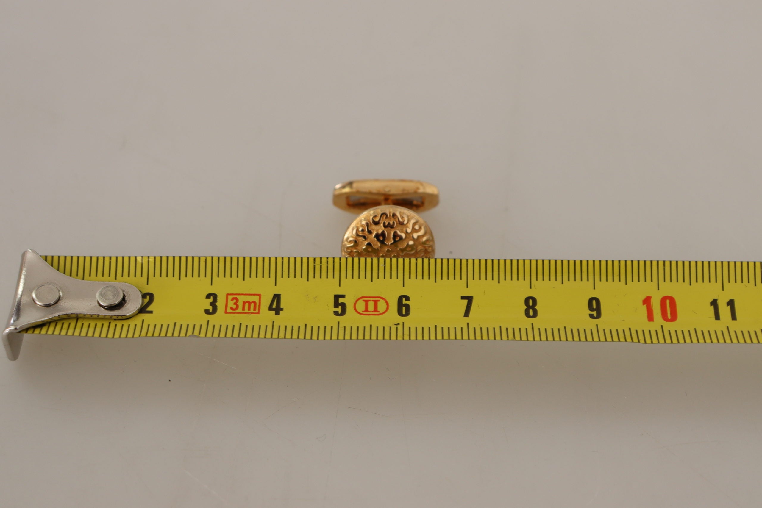 Gold Plated Brass Round Pin Men Cufflinks - ventzia