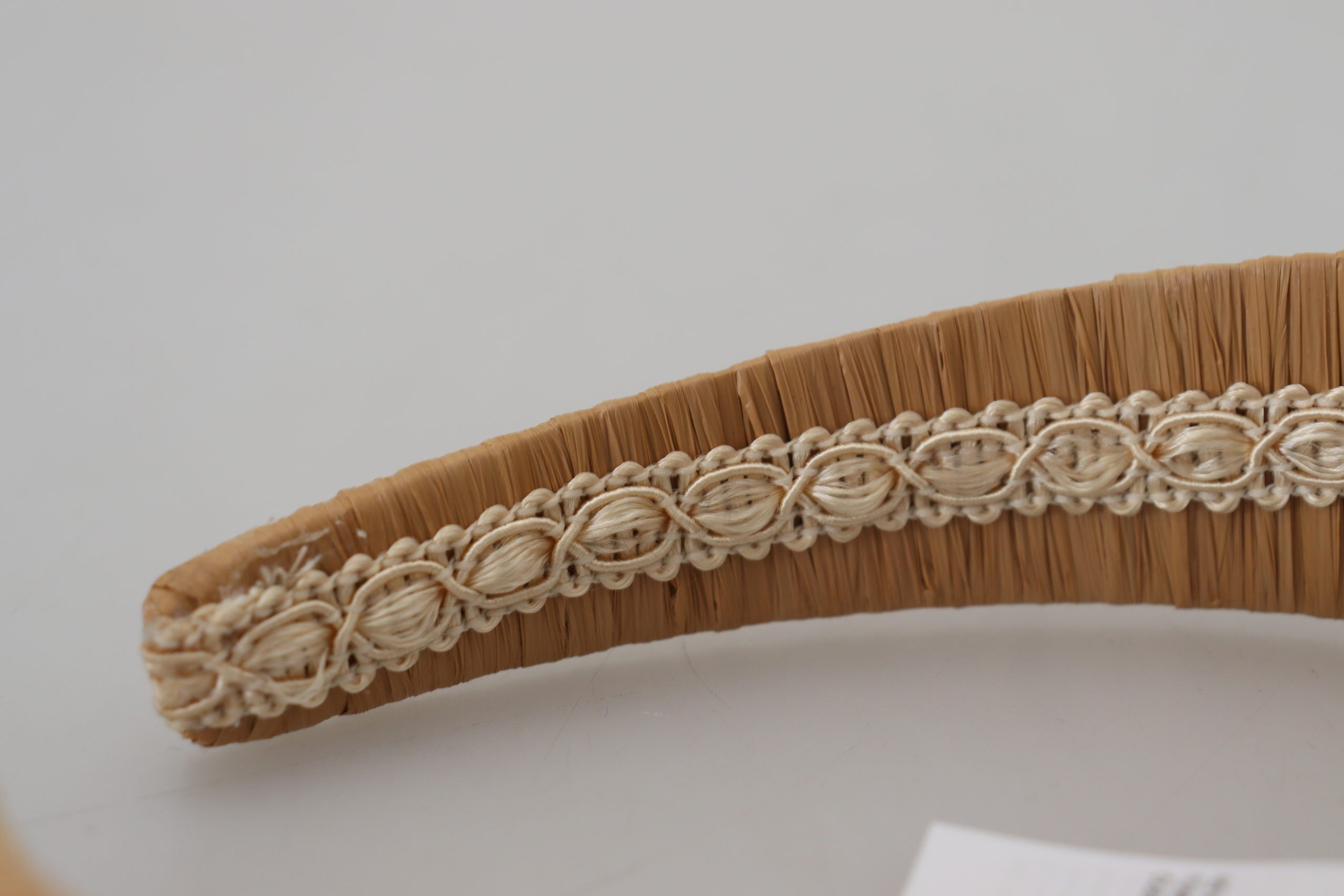 Beige Viscose Women Hair Headband Diadem - ventzia