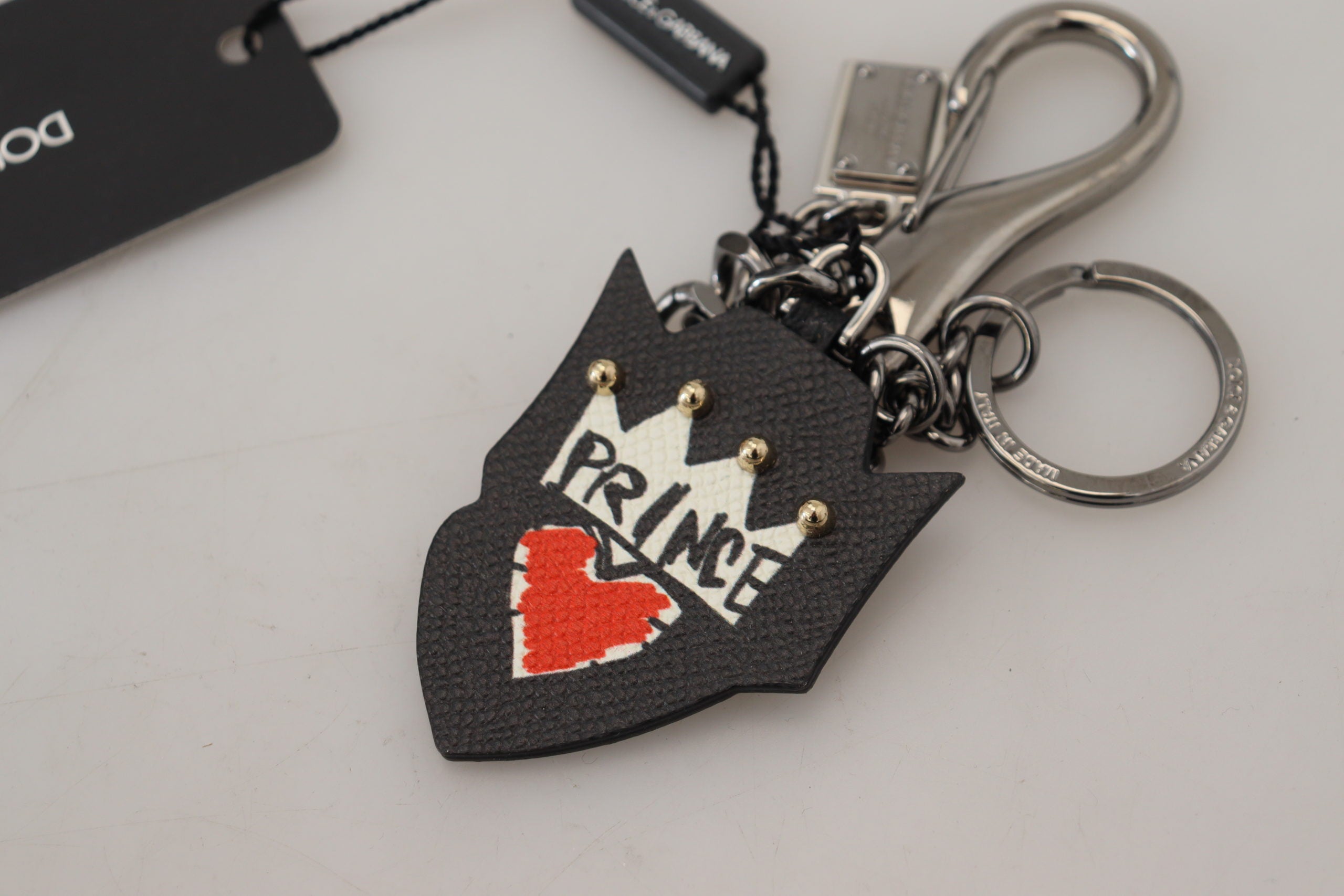 Black Prince Studs Logo Silver Brass Keychain - ventzia