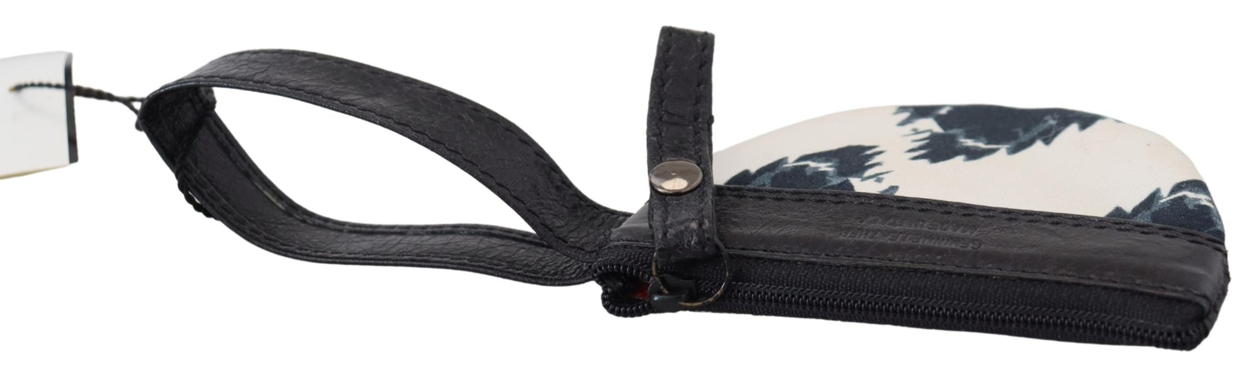 White Genuine Leather Coin Purse Strap Wallet - ventzia