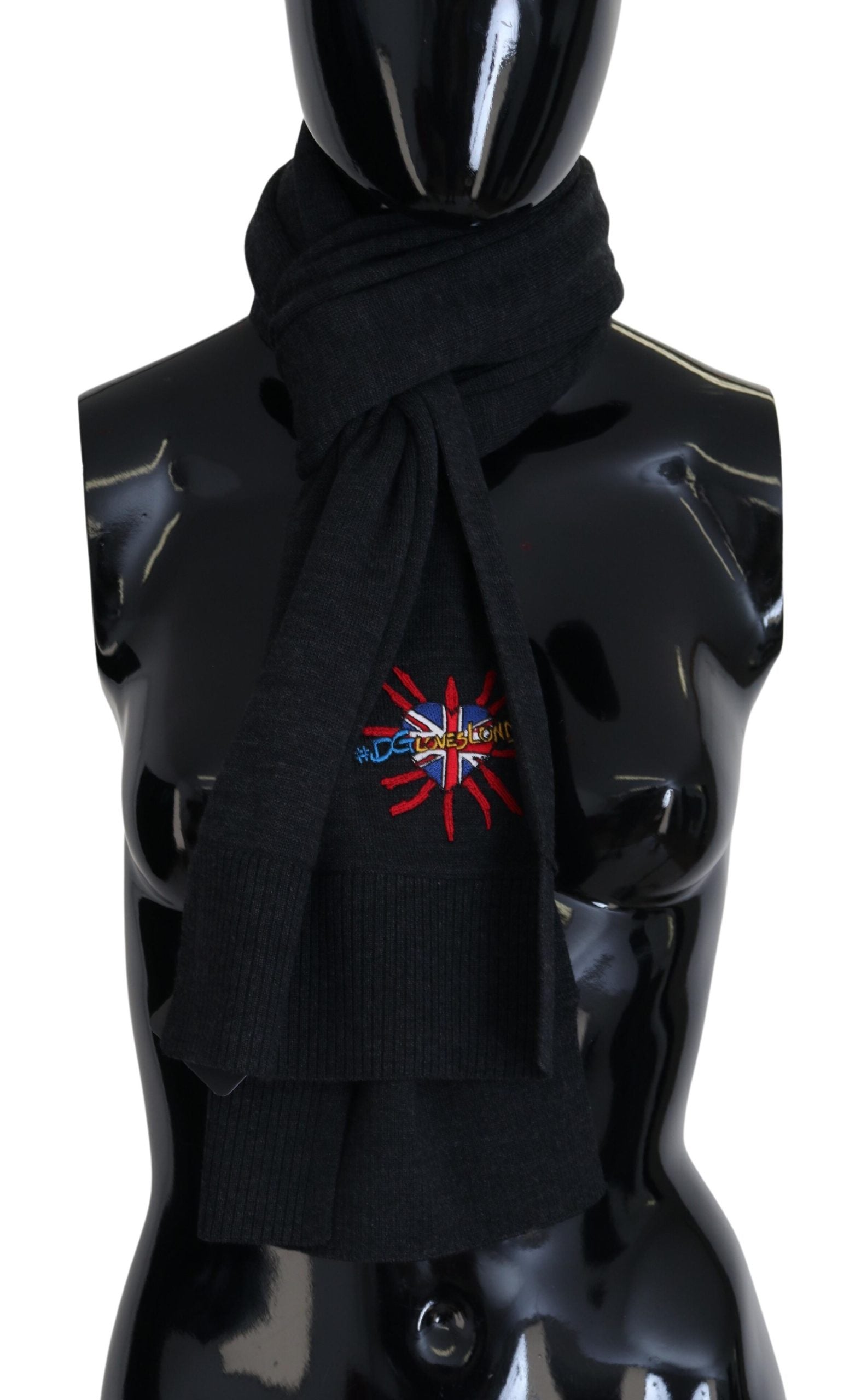 Black Sacred Heart #DGLovesLondon Wrap Scarf - ventzia