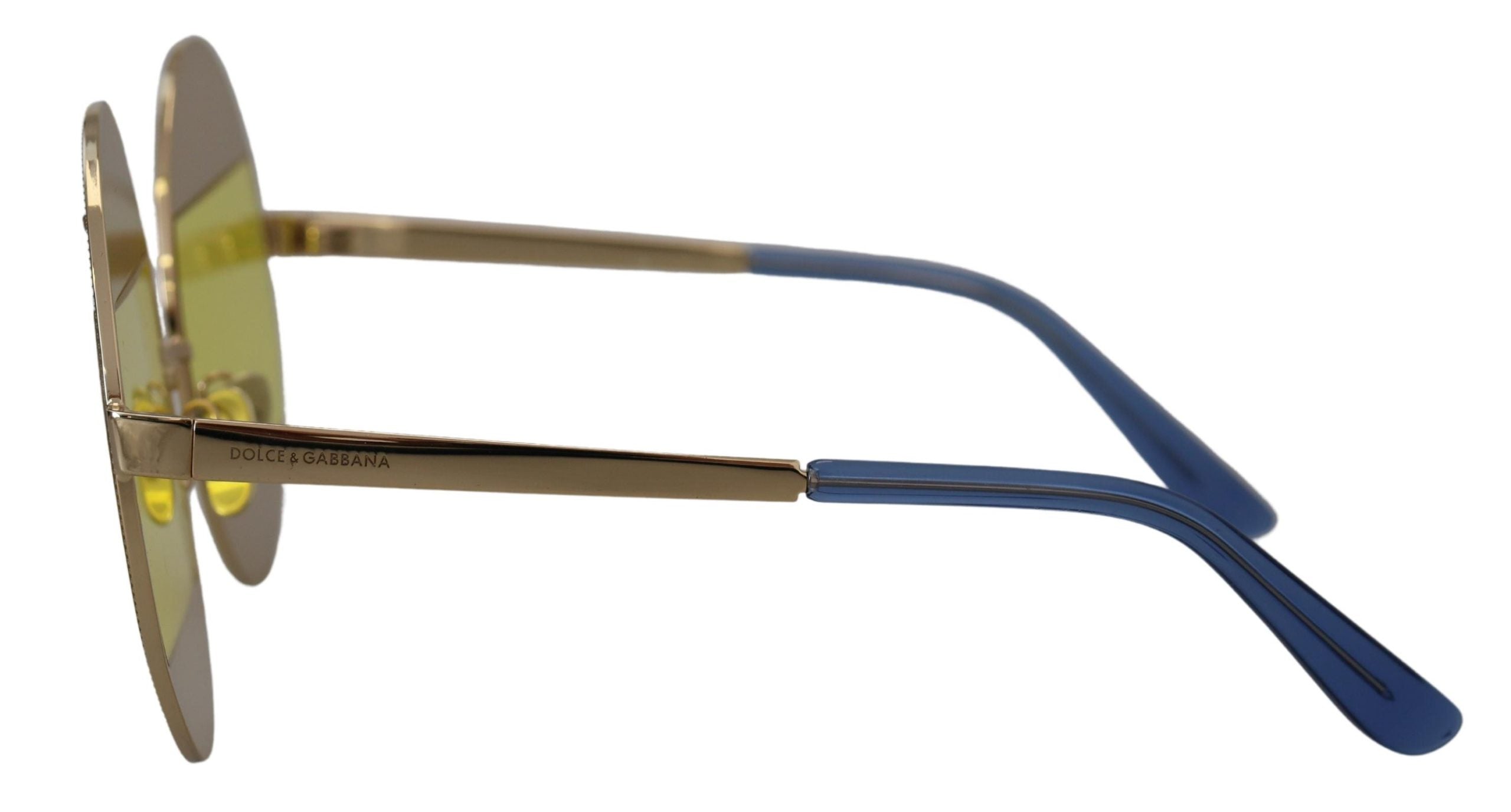 Gold Oval Metal Crystals Shades DG2209B Sunglasses - ventzia