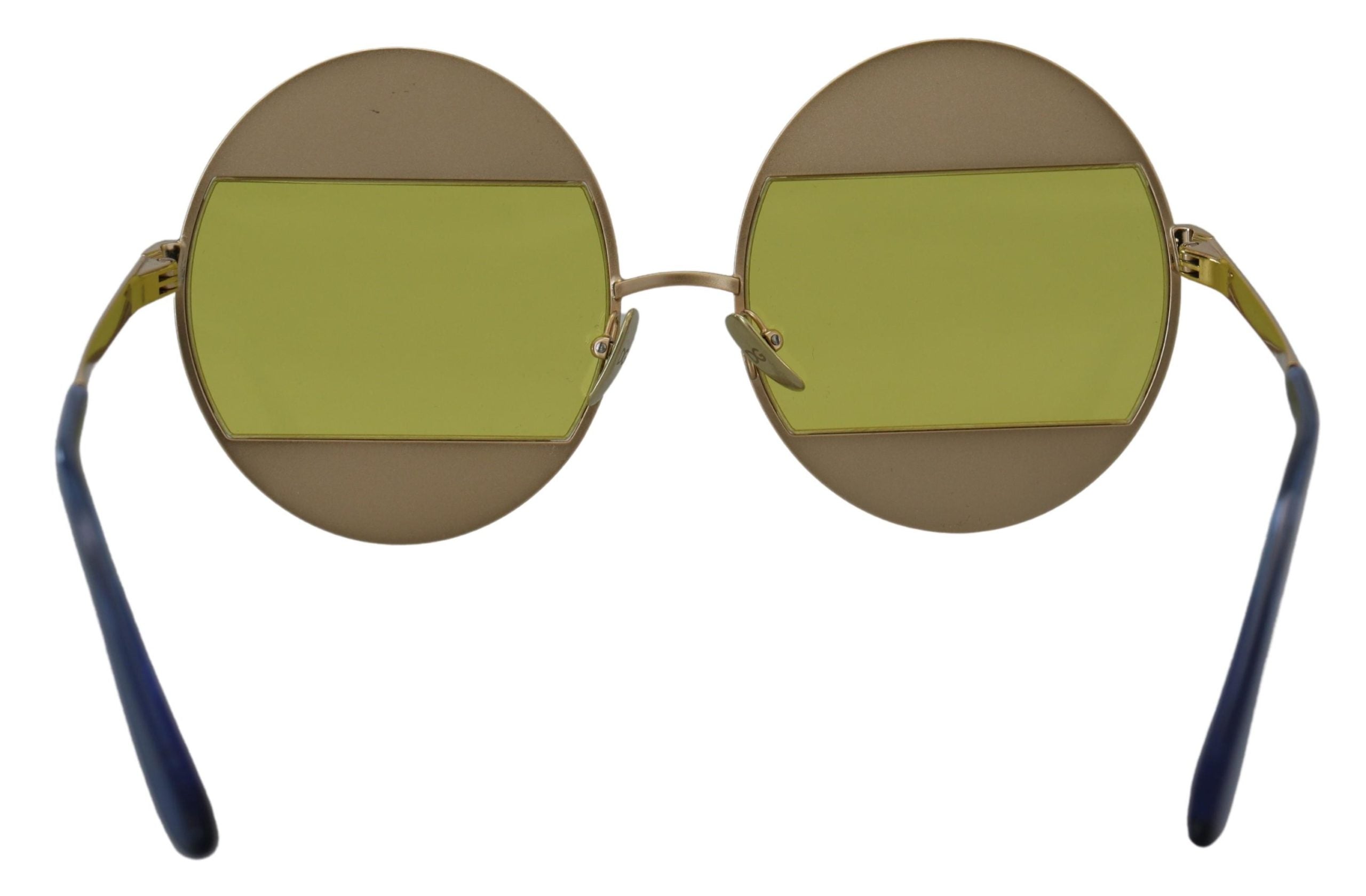 Gold Oval Metal Crystals Shades DG2209B Sunglasses - ventzia