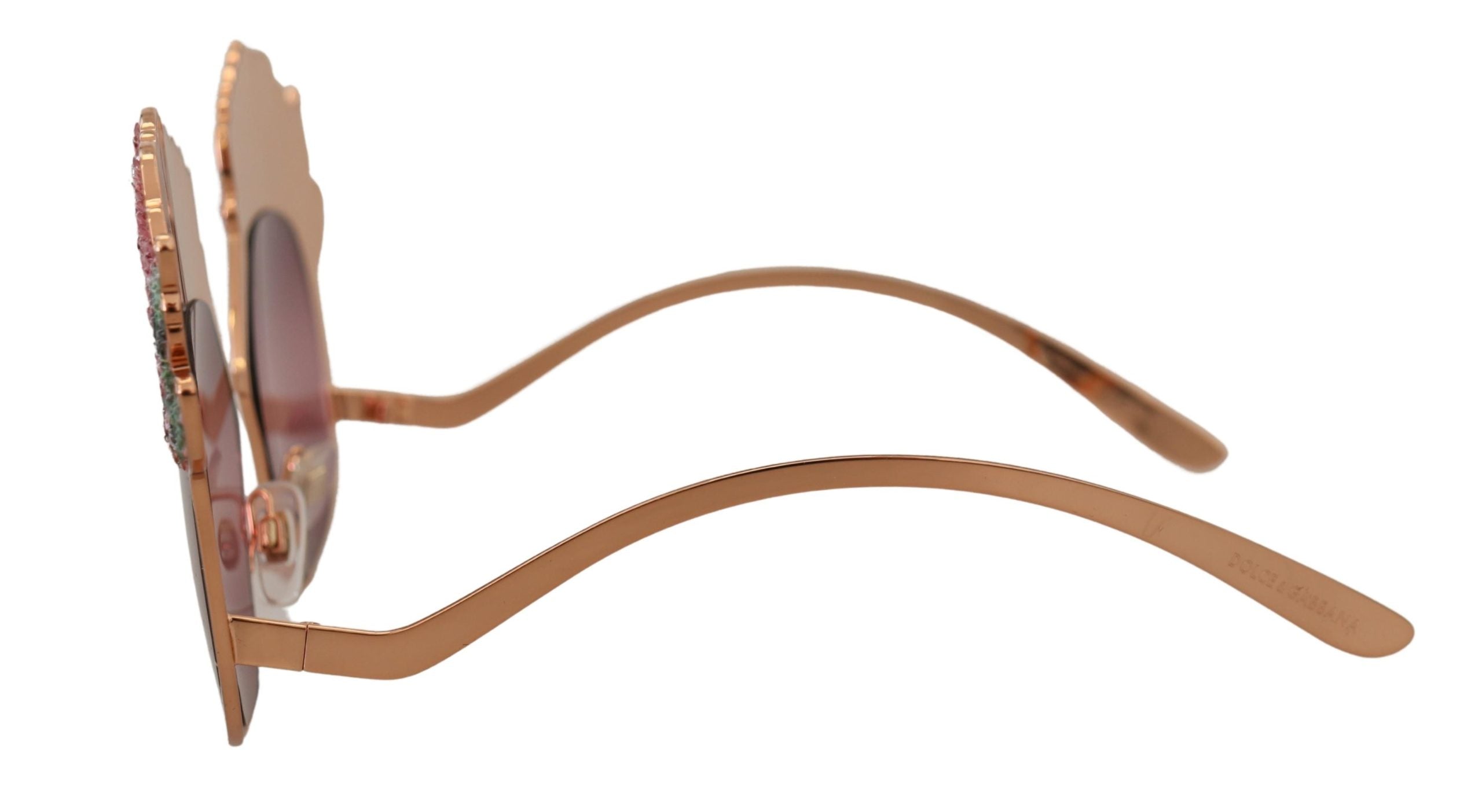 Pink Gold Rose Sequin Embroidery DG2202 Sunglasses - ventzia