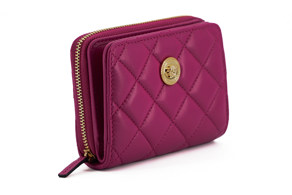 Elegant Purple Quilted Leather Wallet - ventzia