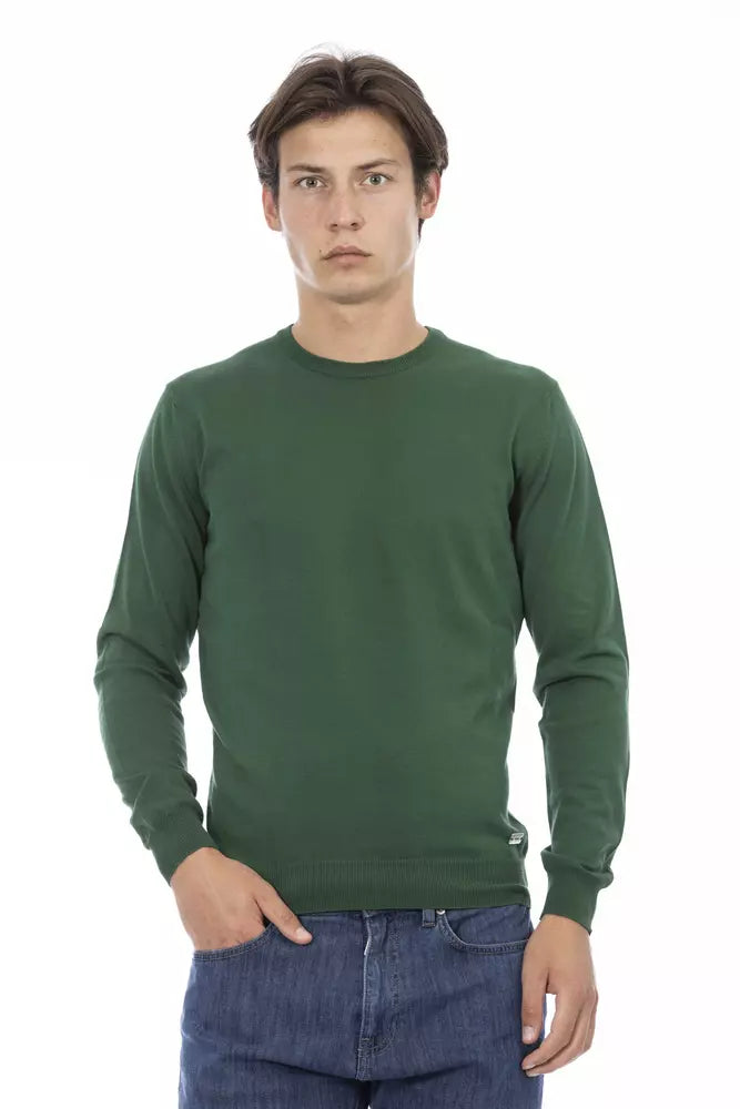 Green Cotton Men Sweater - ventzia