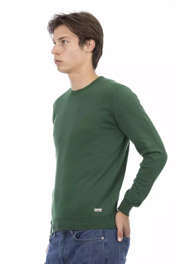 Green Cotton Men Sweater - ventzia