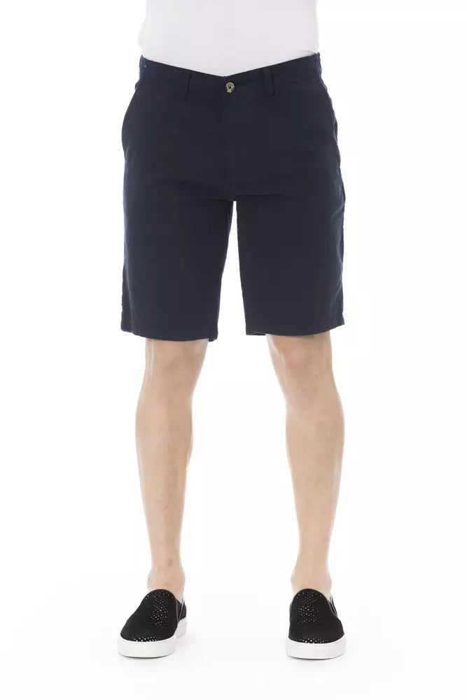 Blue Cotton Men's Bermuda Short - ventzia