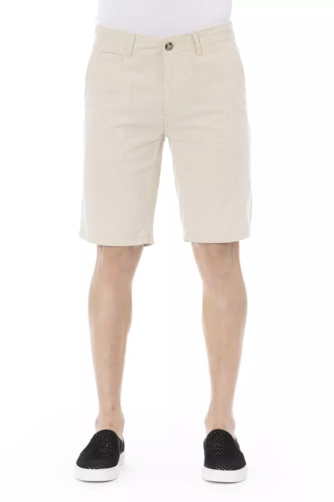 Beige Cotton Men Short - ventzia