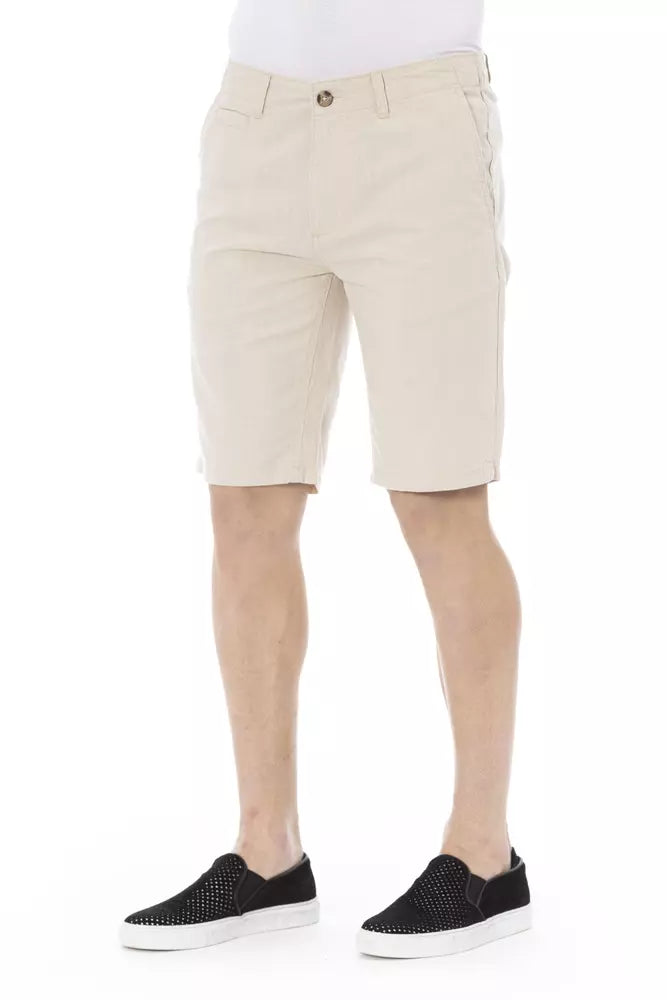 Beige Cotton Men Short - ventzia