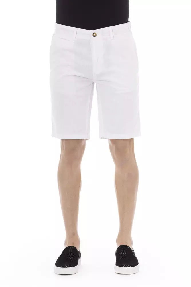 White Cotton Men's Bermuda Short - ventzia